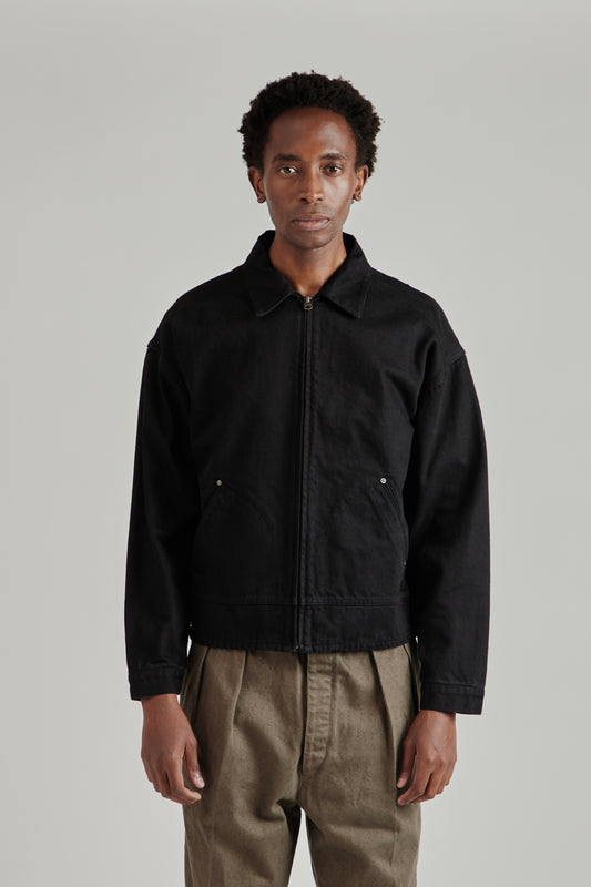 Dyed Denim Work Jacket - Black