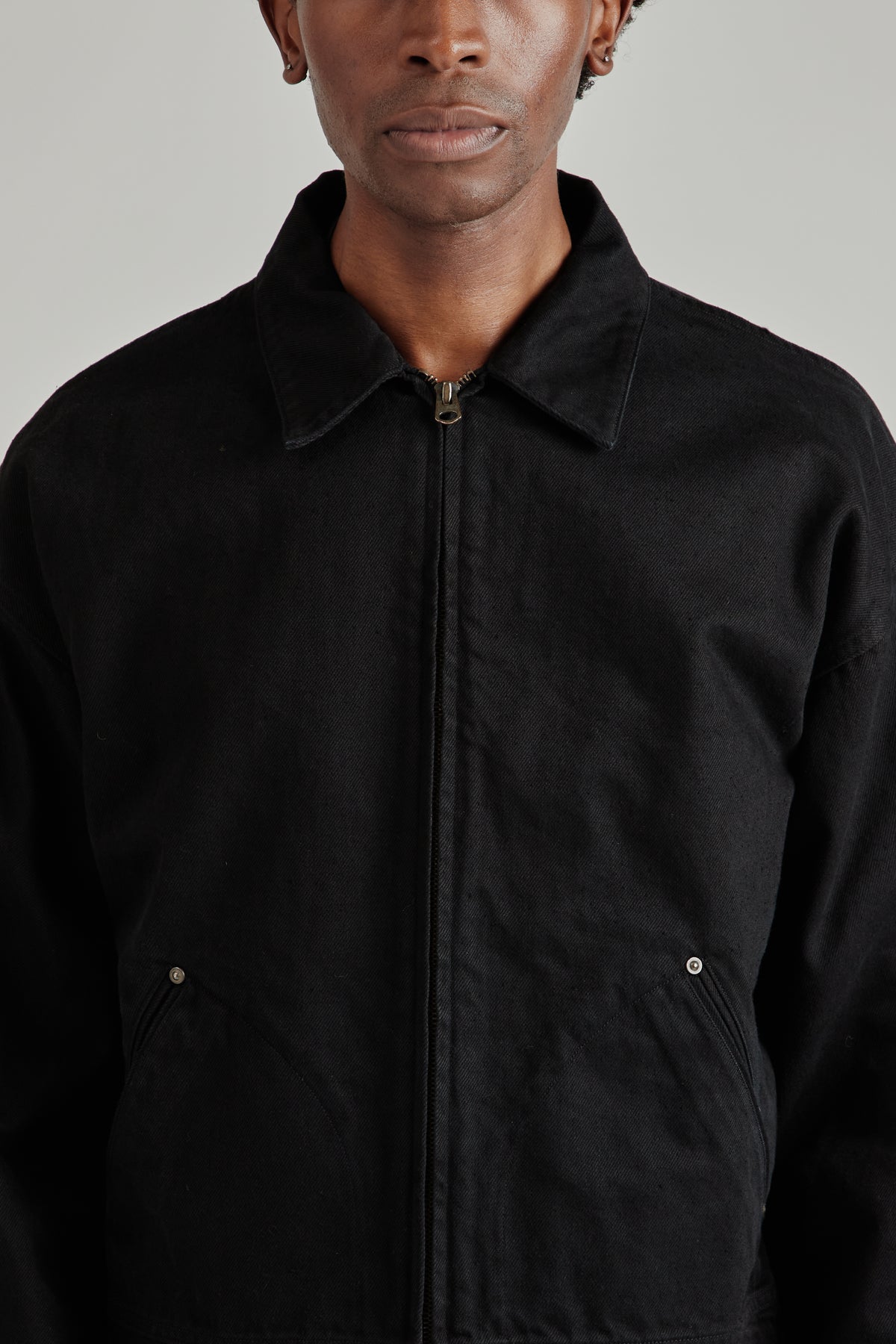 Dyed Denim Work Jacket - Black