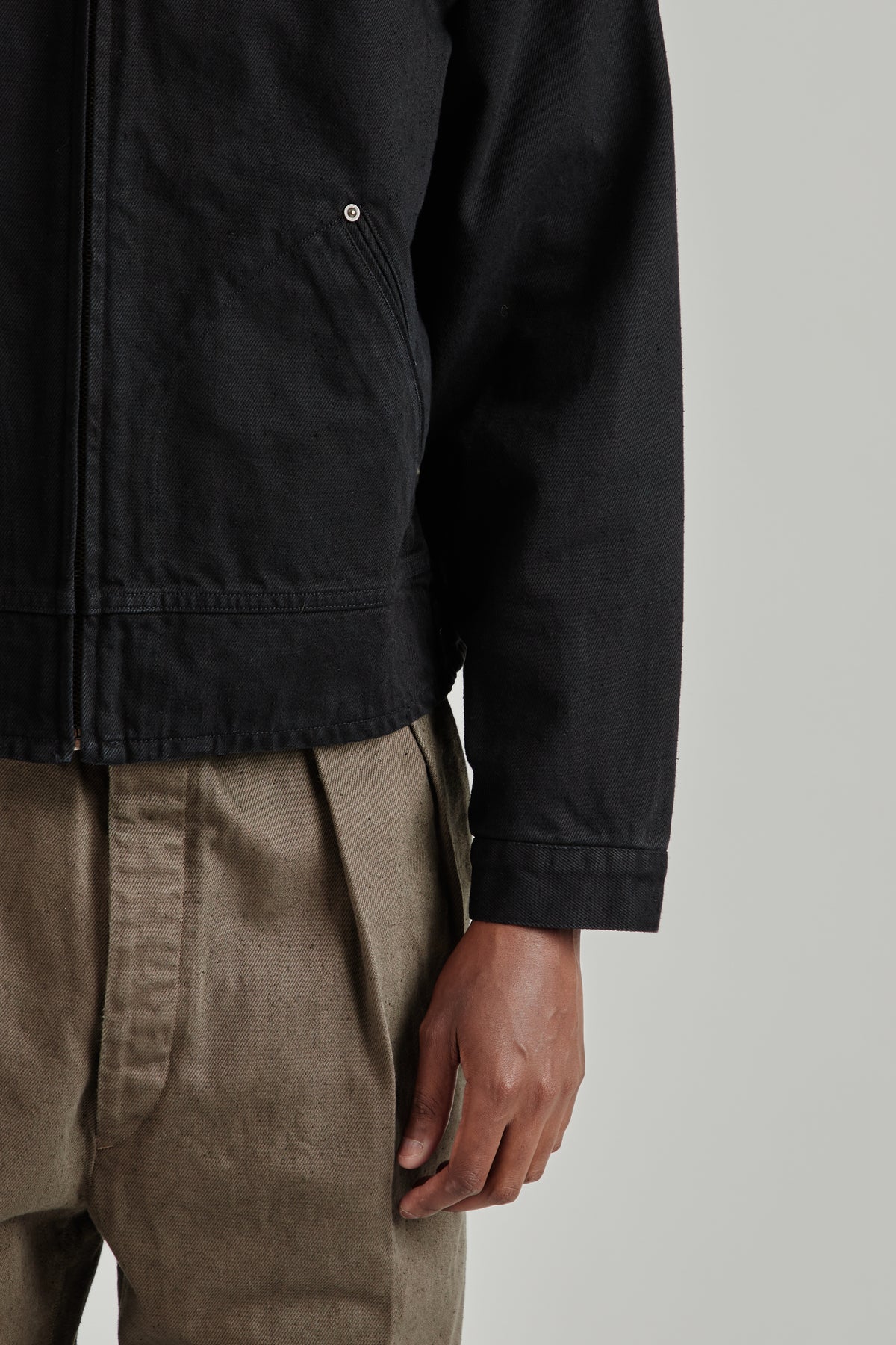 Dyed Denim Work Jacket - Black