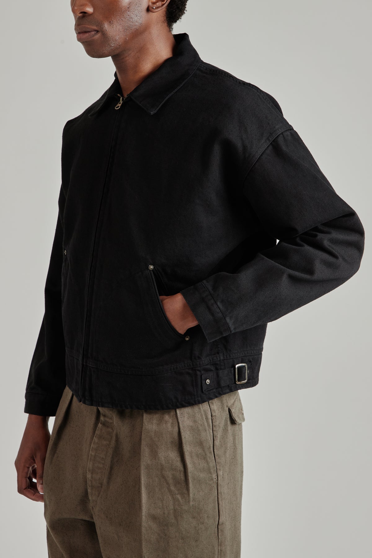 Dyed Denim Work Jacket - Black