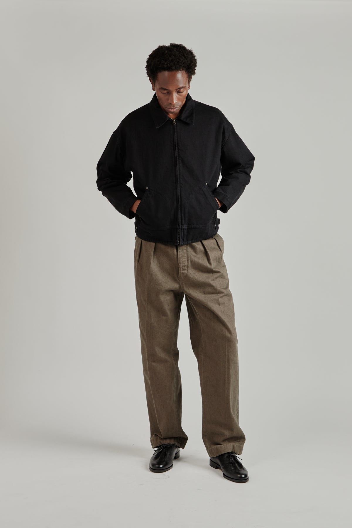 Dyed Denim Work Jacket - Black