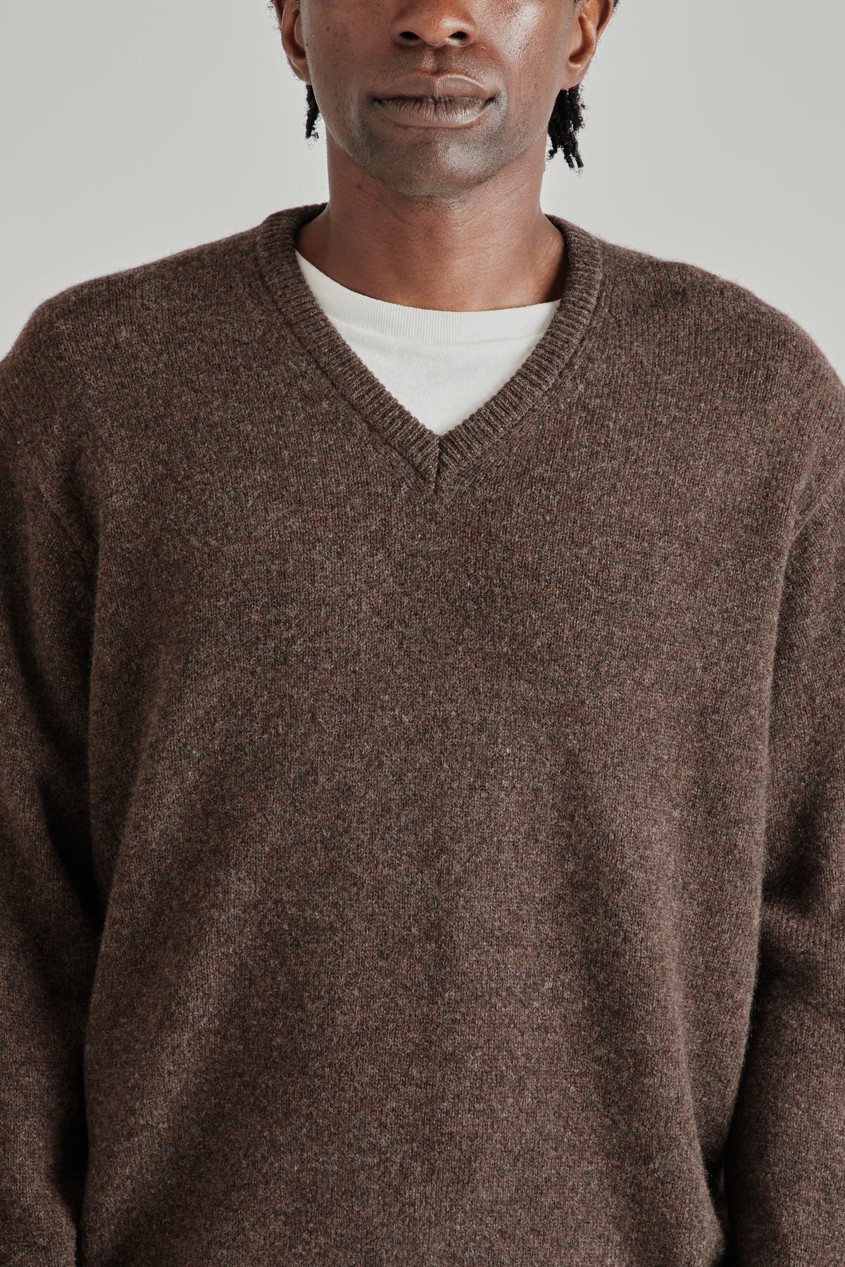Kaptain Sunshine FW26 Lambswool VNeck Pullover Brown 0804