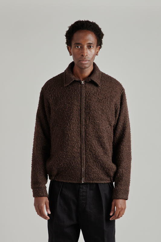 Napping Wool Zip Blouson - Top Brown