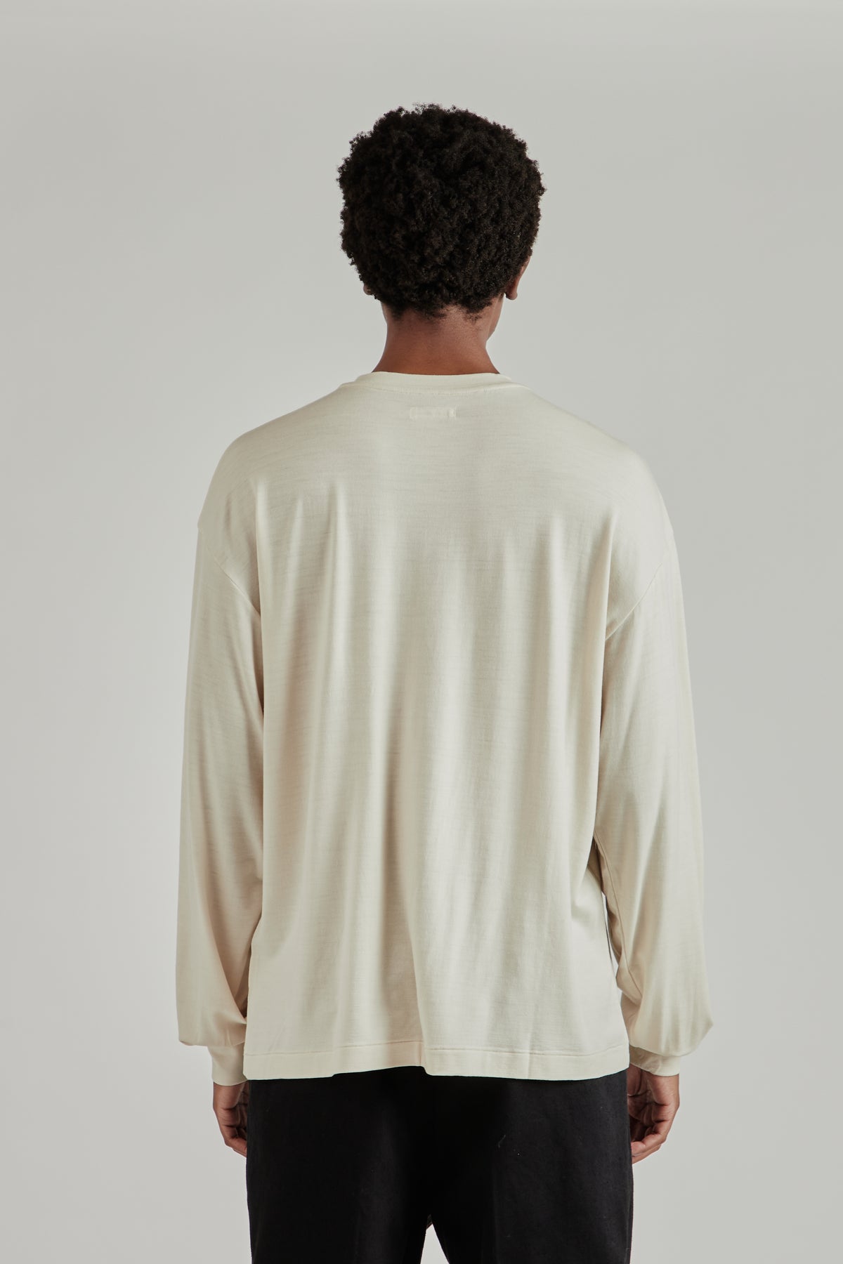 Wool Merino Long Sleeve Tee - Light Beige