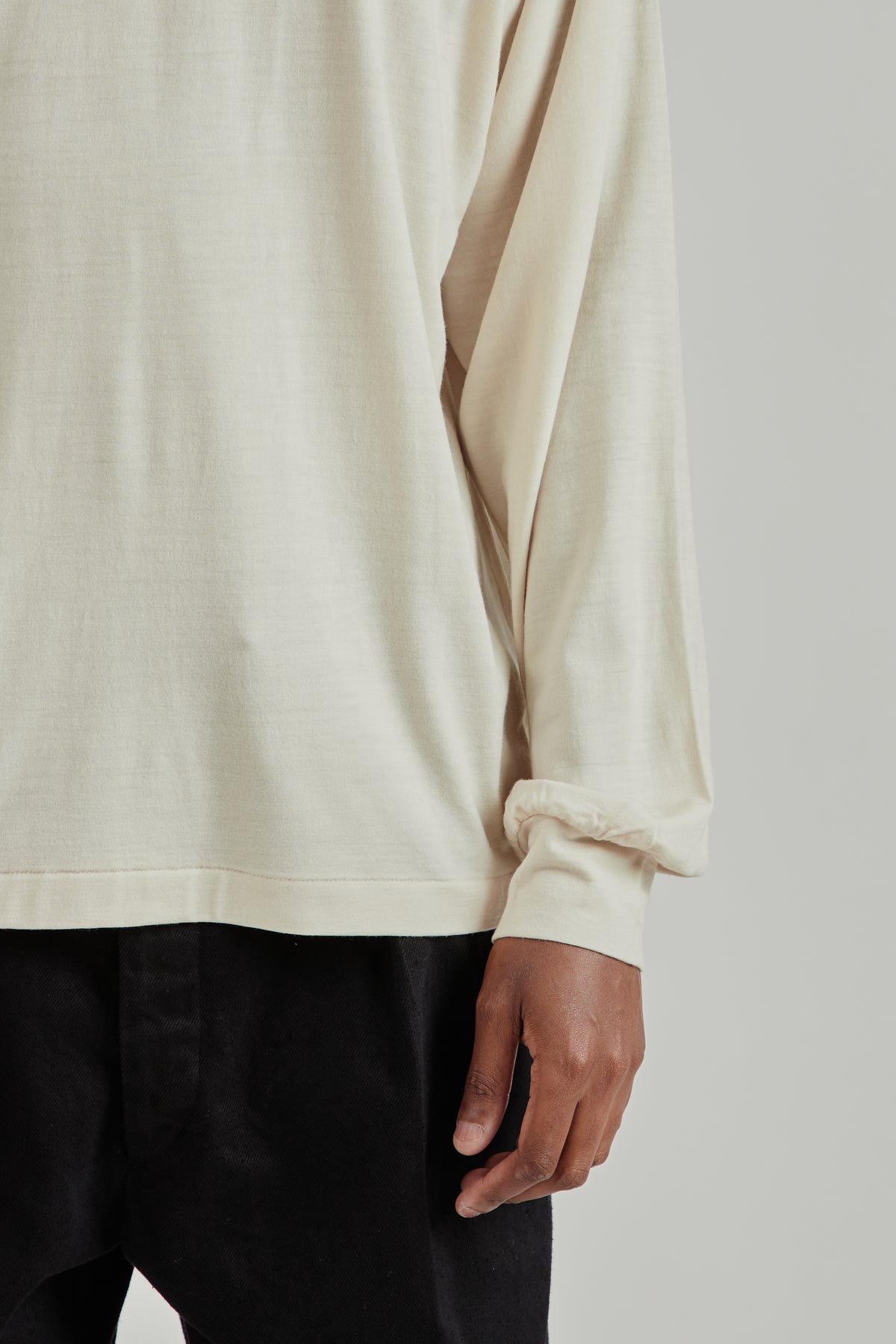 Wool Merino Long Sleeve Tee - Light Beige