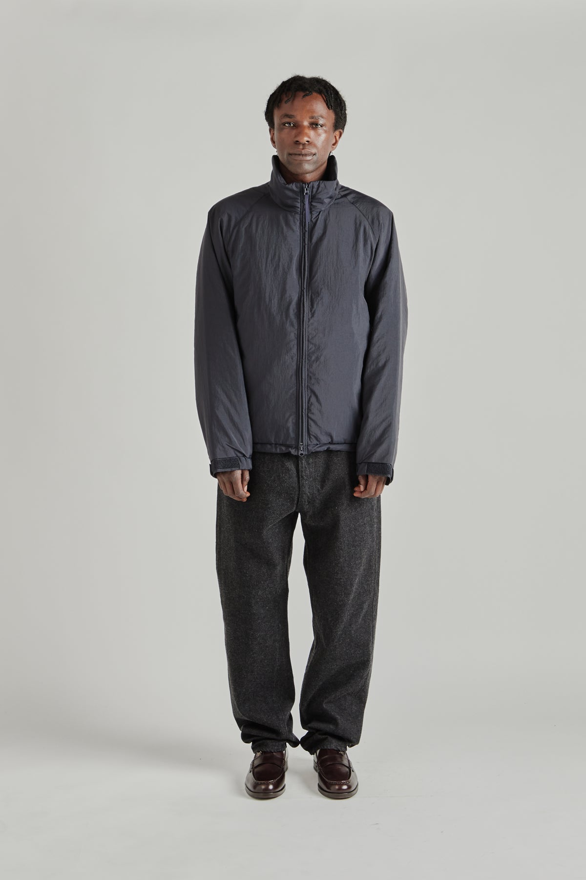 Shrink Nylon Puffer Jacket - Navy