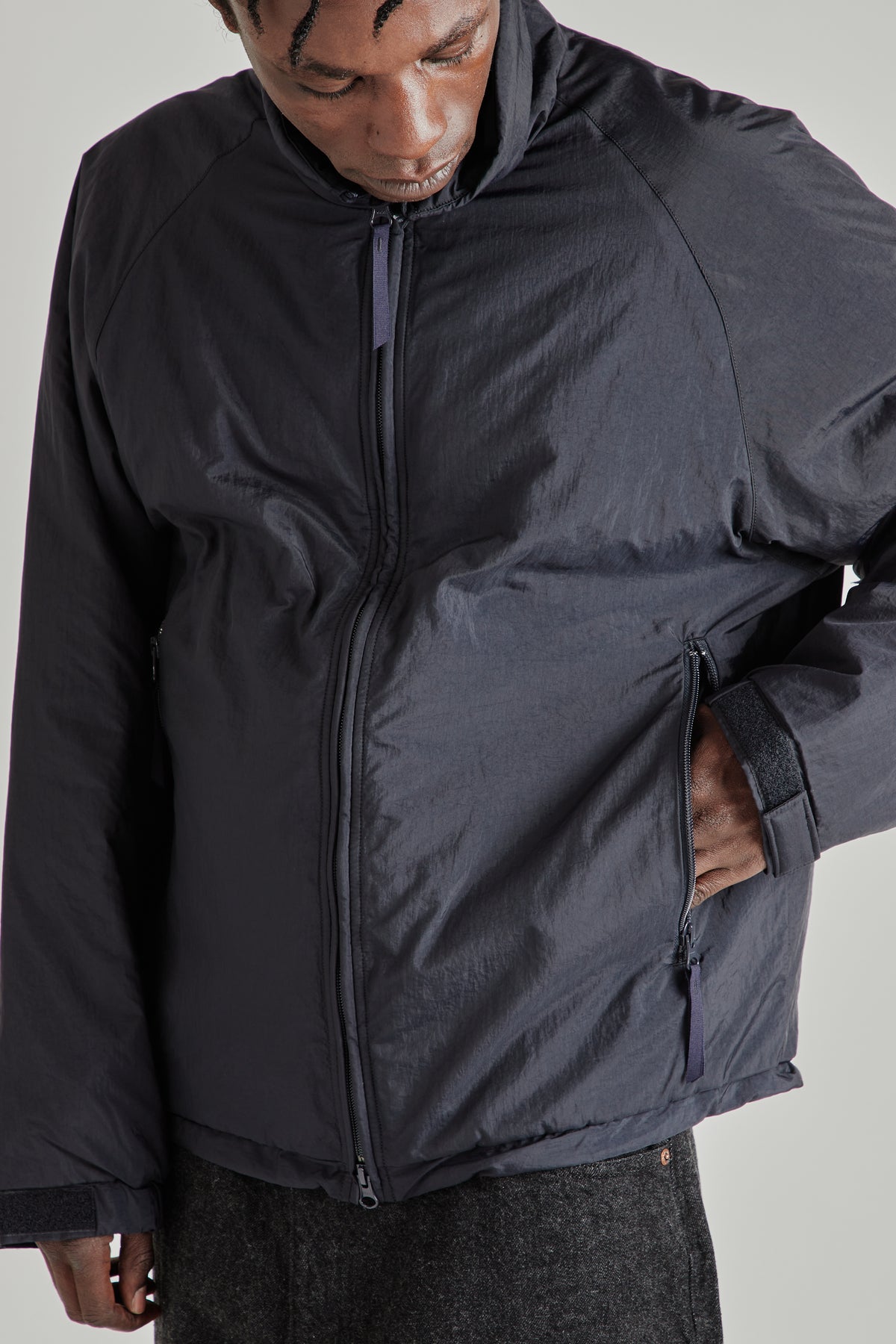 Shrink Nylon Puffer Jacket - Navy