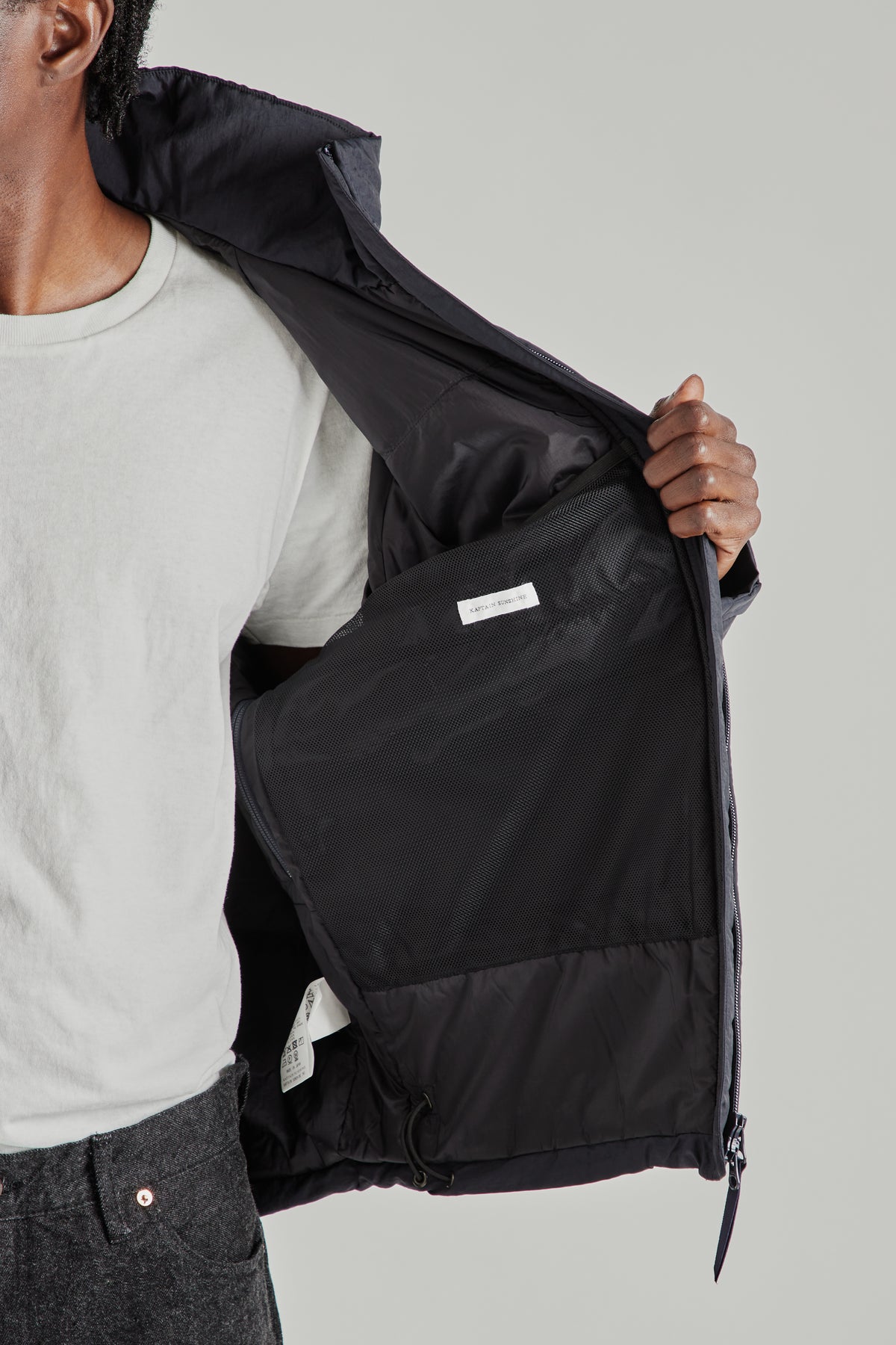 Shrink Nylon Puffer Jacket - Navy