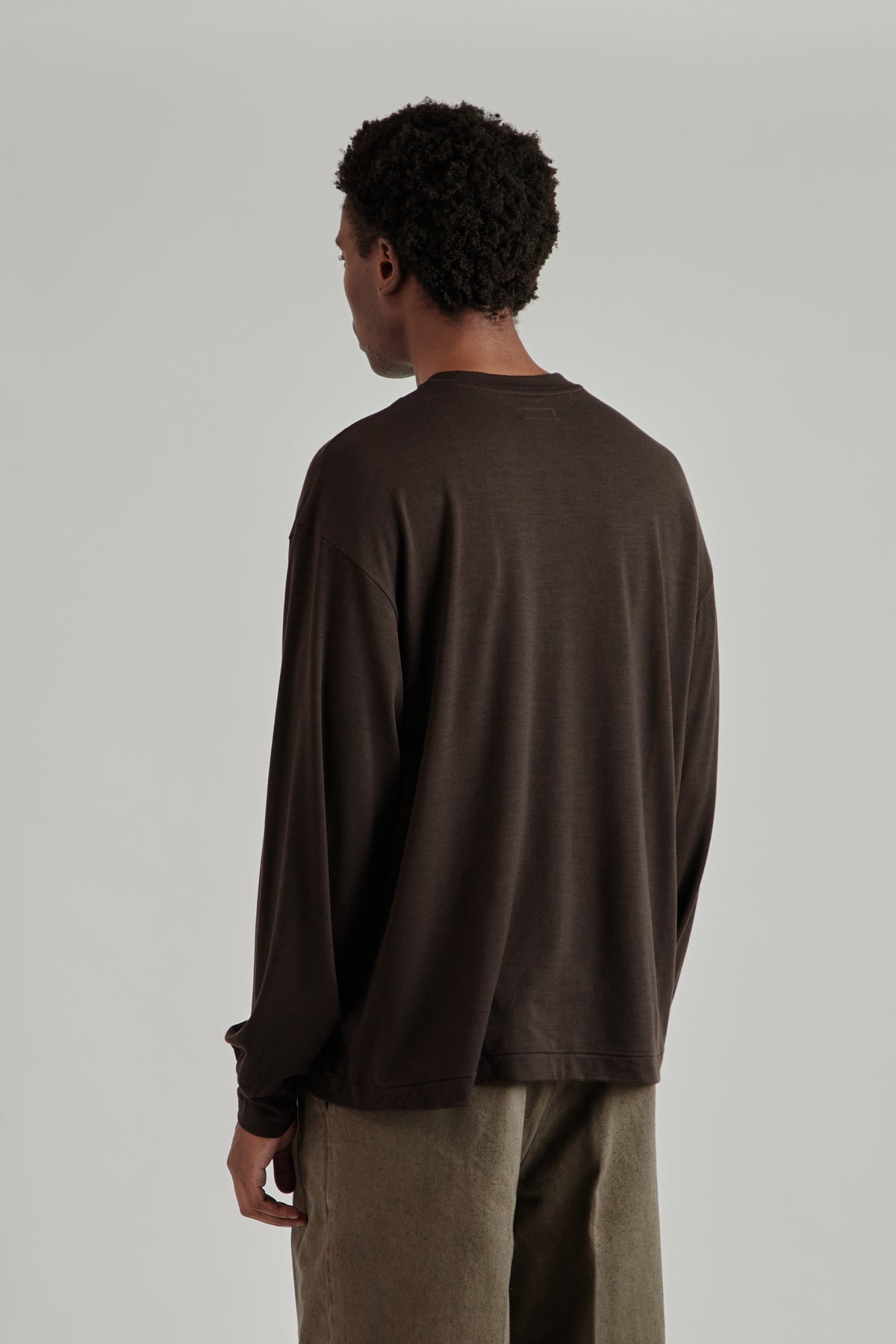 Wool Merino Long Sleeve Tee - Espresso