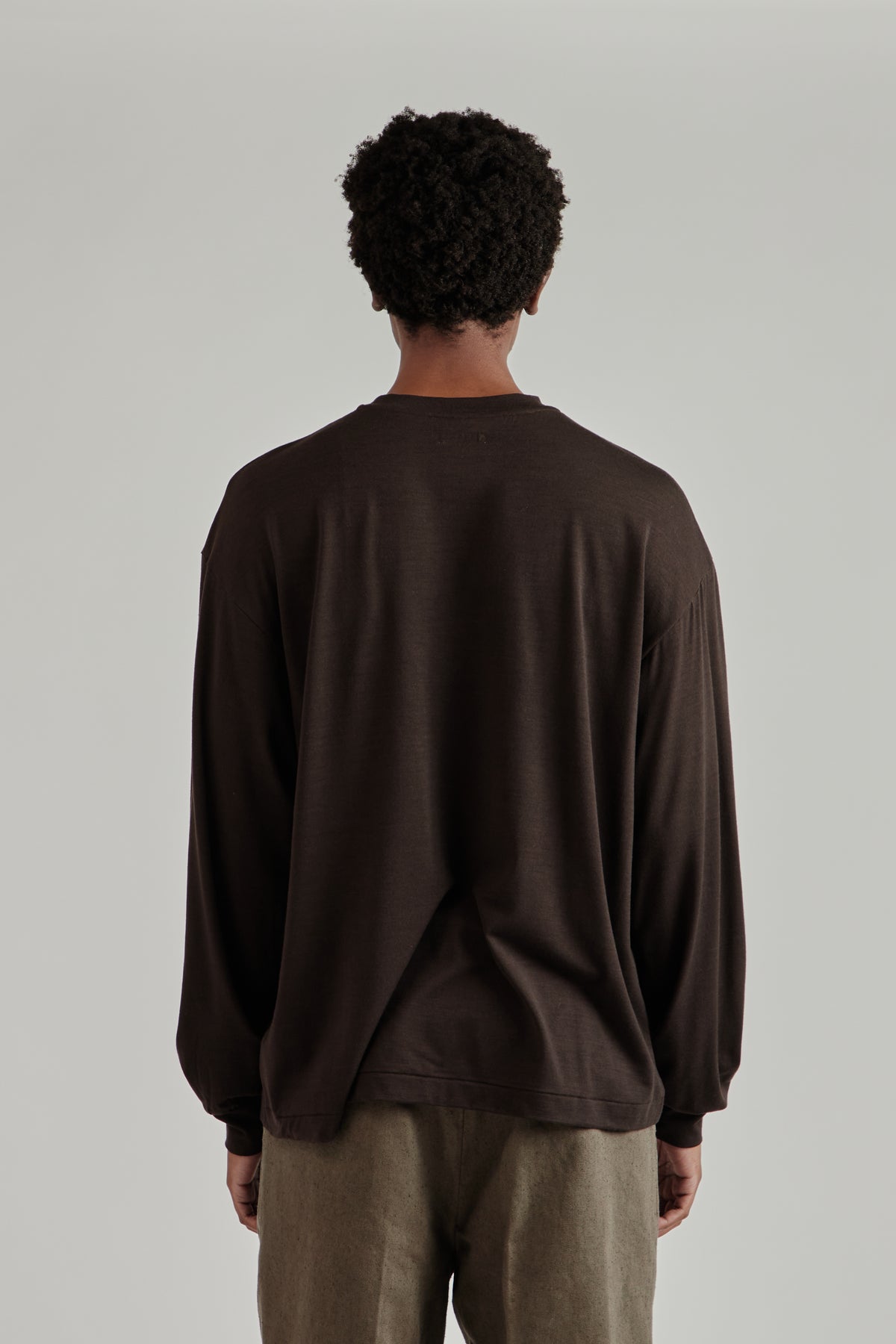 Wool Merino Long Sleeve Tee - Espresso