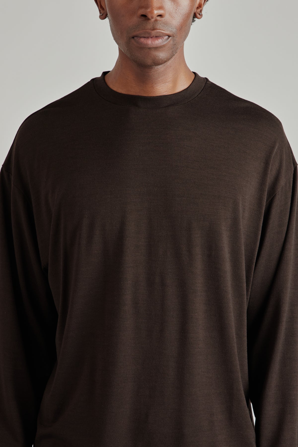Wool Merino Long Sleeve Tee - Espresso