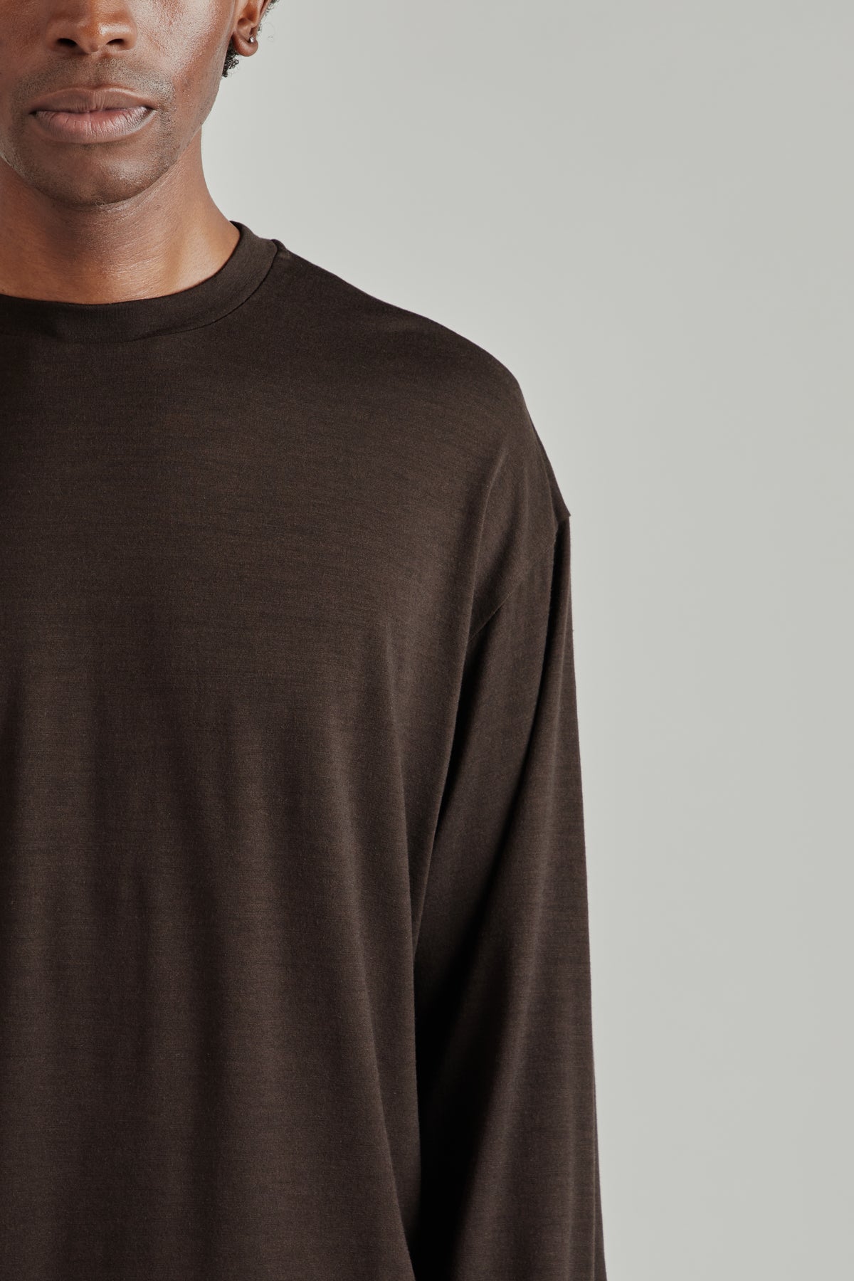Wool Merino Long Sleeve Tee - Espresso