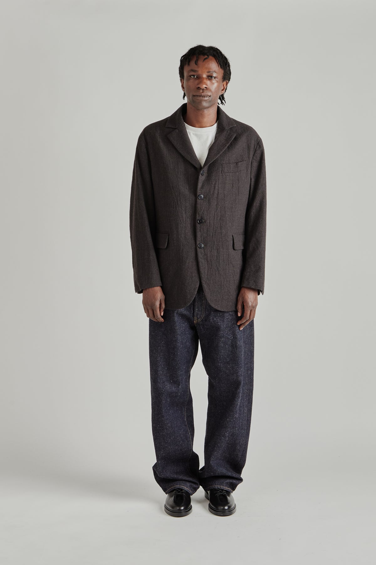 Wool Serge 4B Jacket - Top Brown