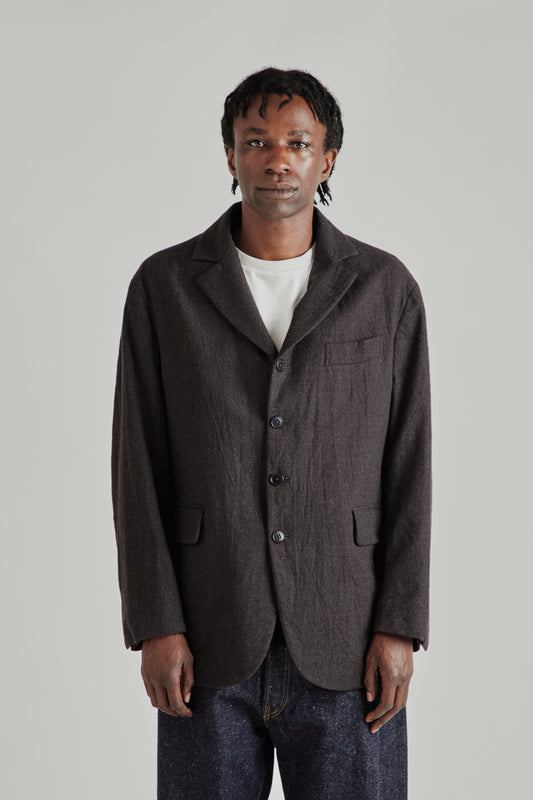 Wool Serge 4B Jacket - Top Brown