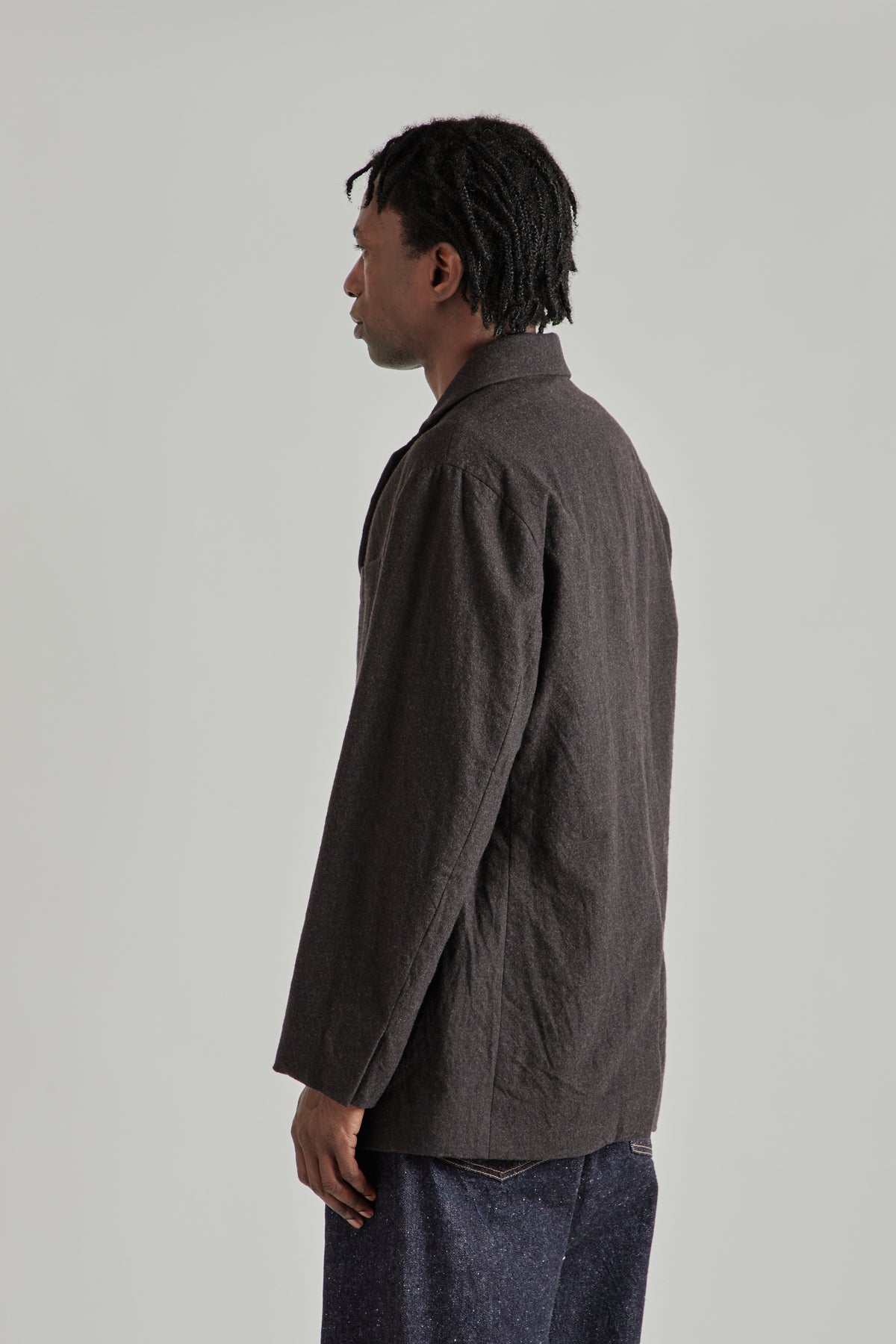 Wool Serge 4B Jacket - Top Brown