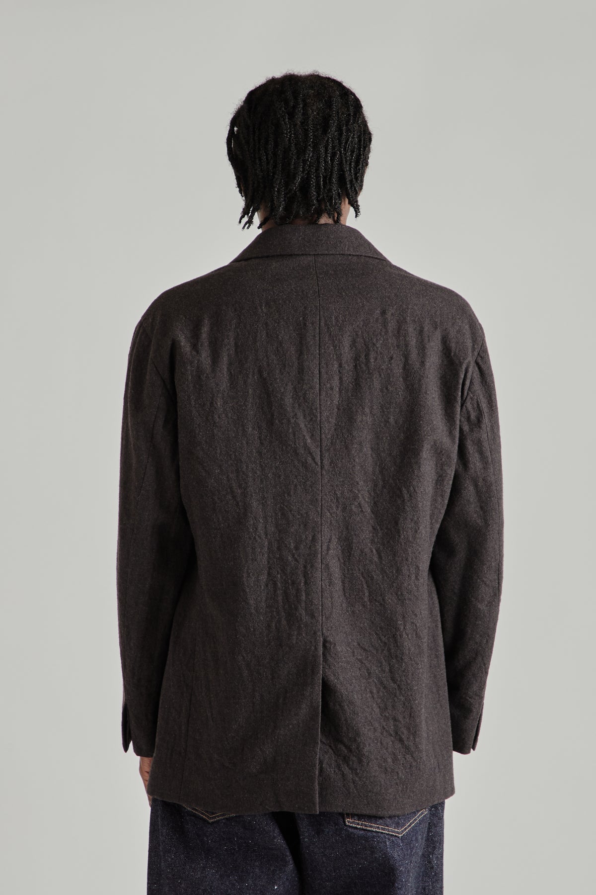Wool Serge 4B Jacket - Top Brown