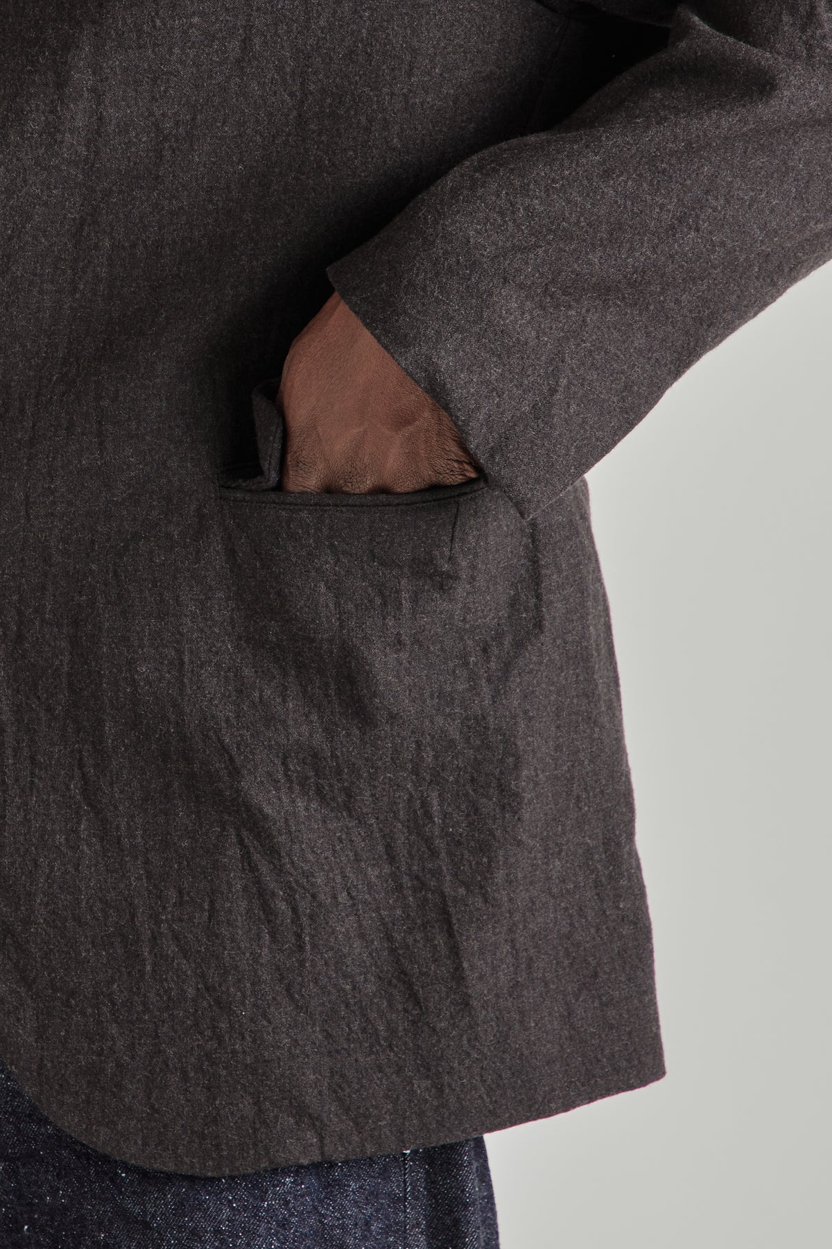 Wool Serge 4B Jacket - Top Brown