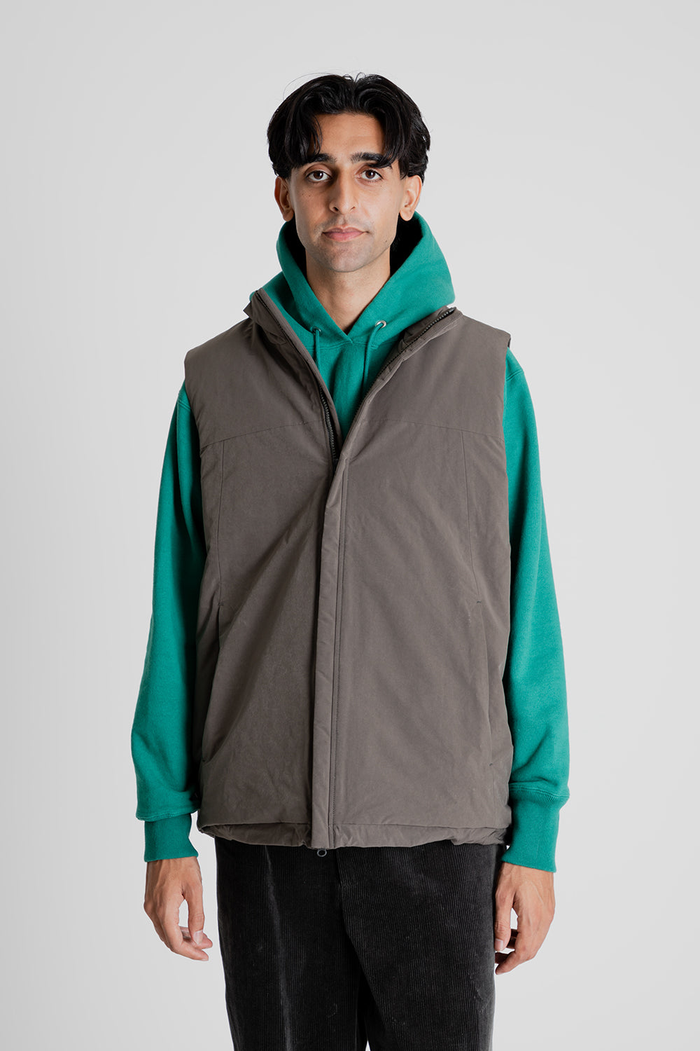 Kaptain Sunshine Padding Over Vest in Black Olive
