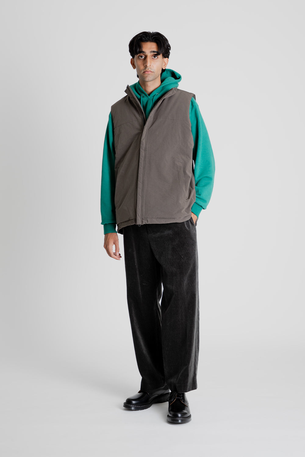 Kaptain Sunshine Padding Over Vest in Black Olive