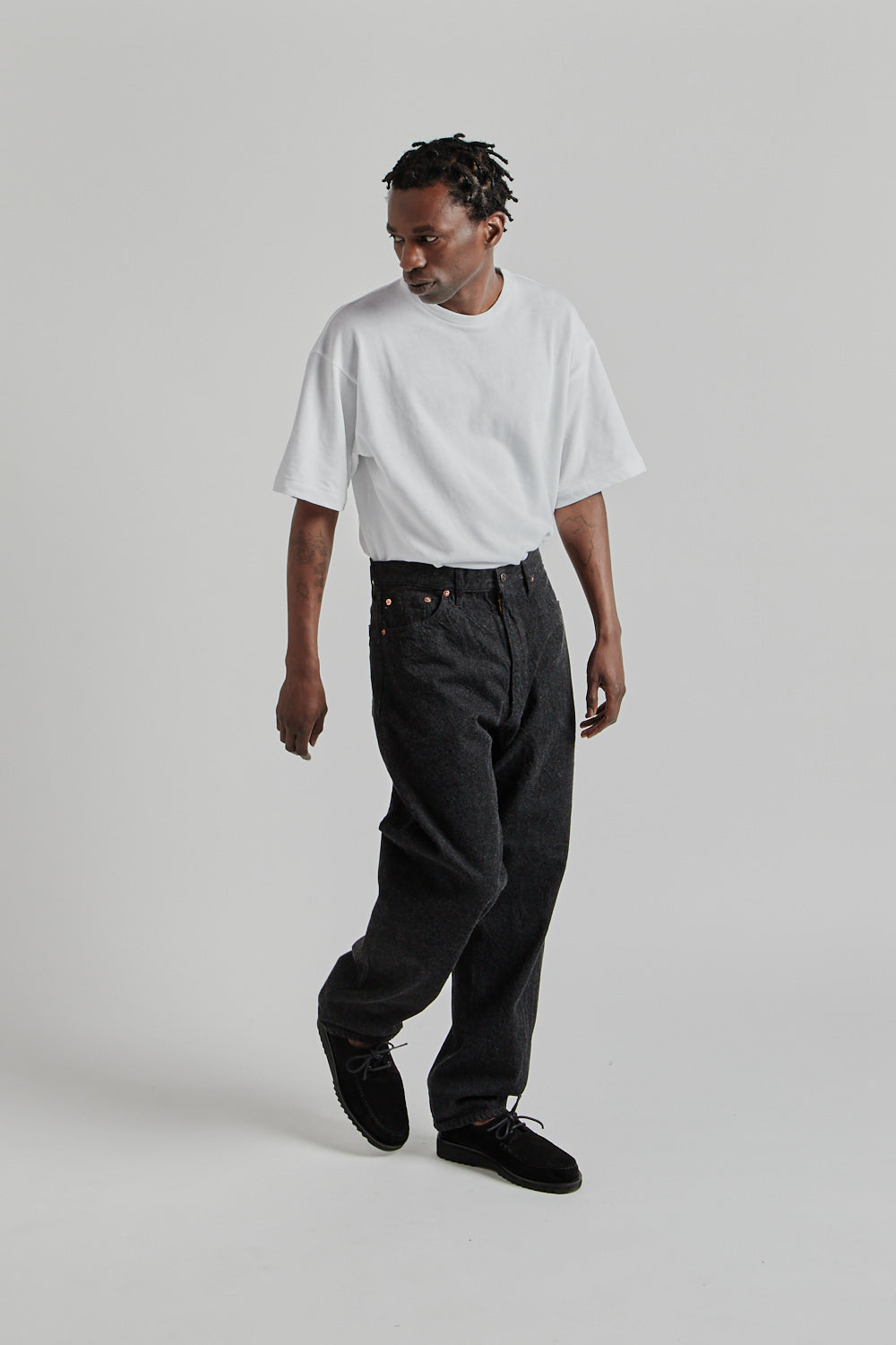 Kaptain Sunshine SS25 5P Zipper Front Denim Pants Black One 012