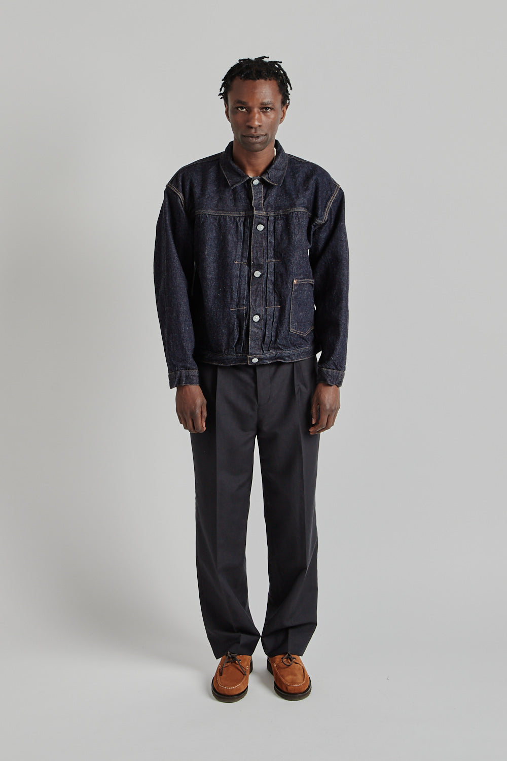 Kaptain Sunshine SS25 Denim Tracker 2P Jacket Indigo One 01