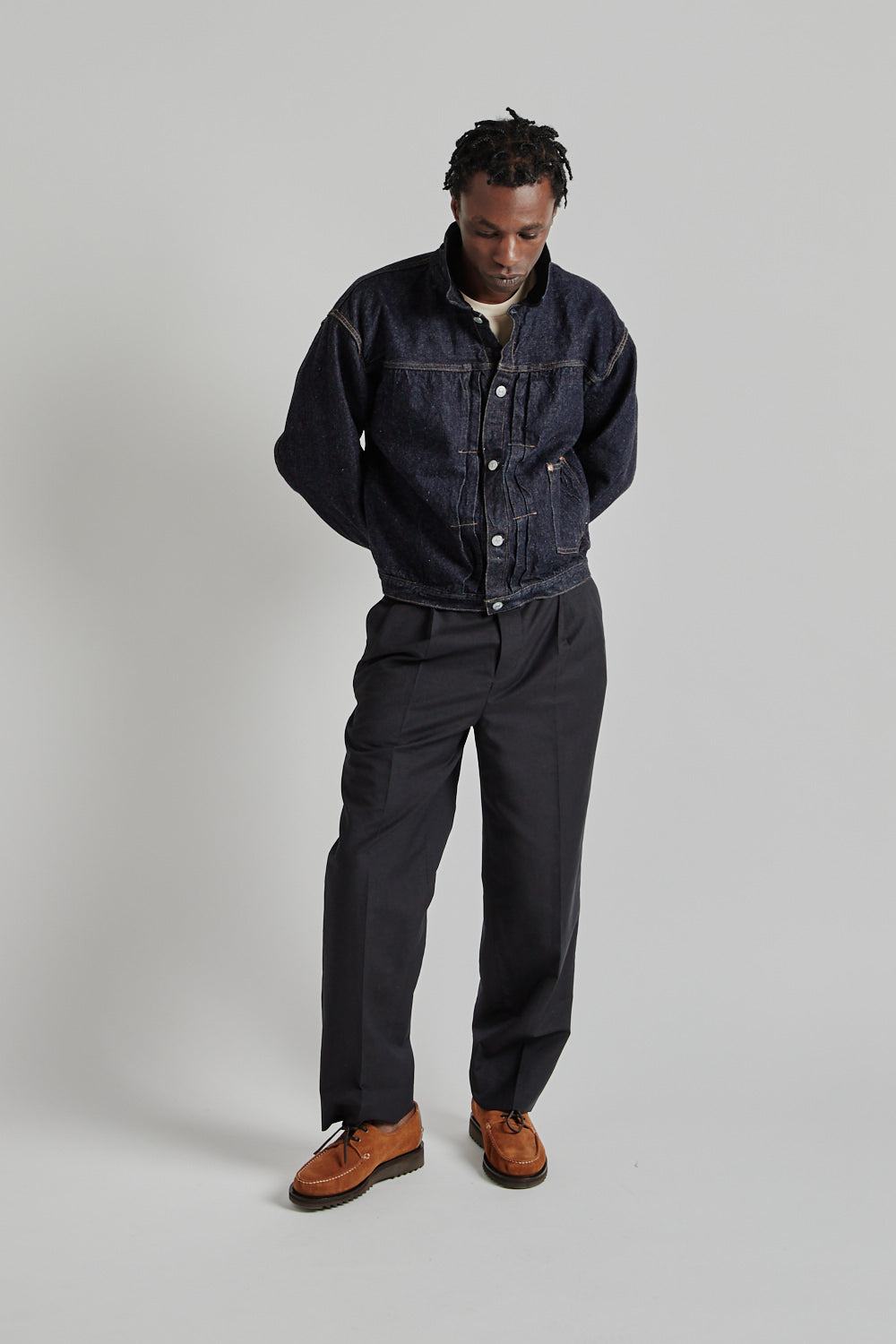 Kaptain Sunshine SS25 Denim Tracker 2P Jacket Indigo One 012