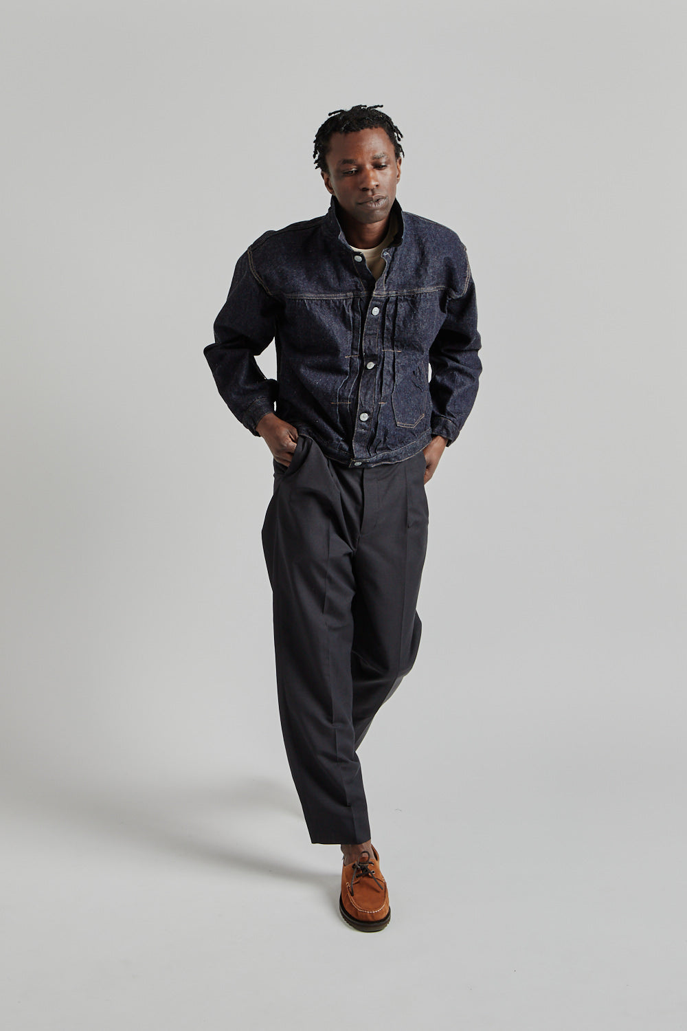 Kaptain Sunshine SS25 Denim Tracker 2P Jacket Indigo One 015