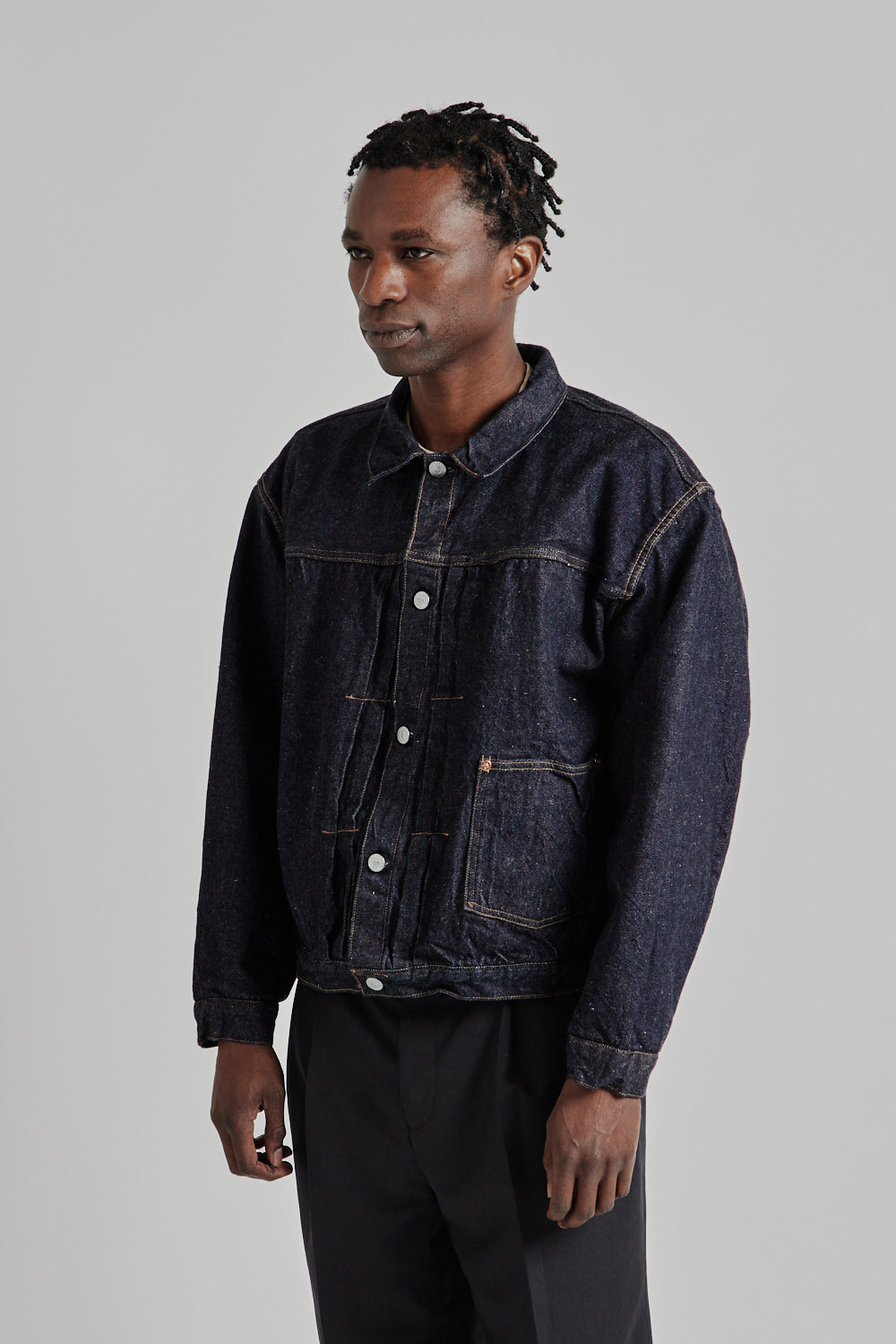 Kaptain Sunshine SS25 Denim Tracker 2P Jacket Indigo One 03