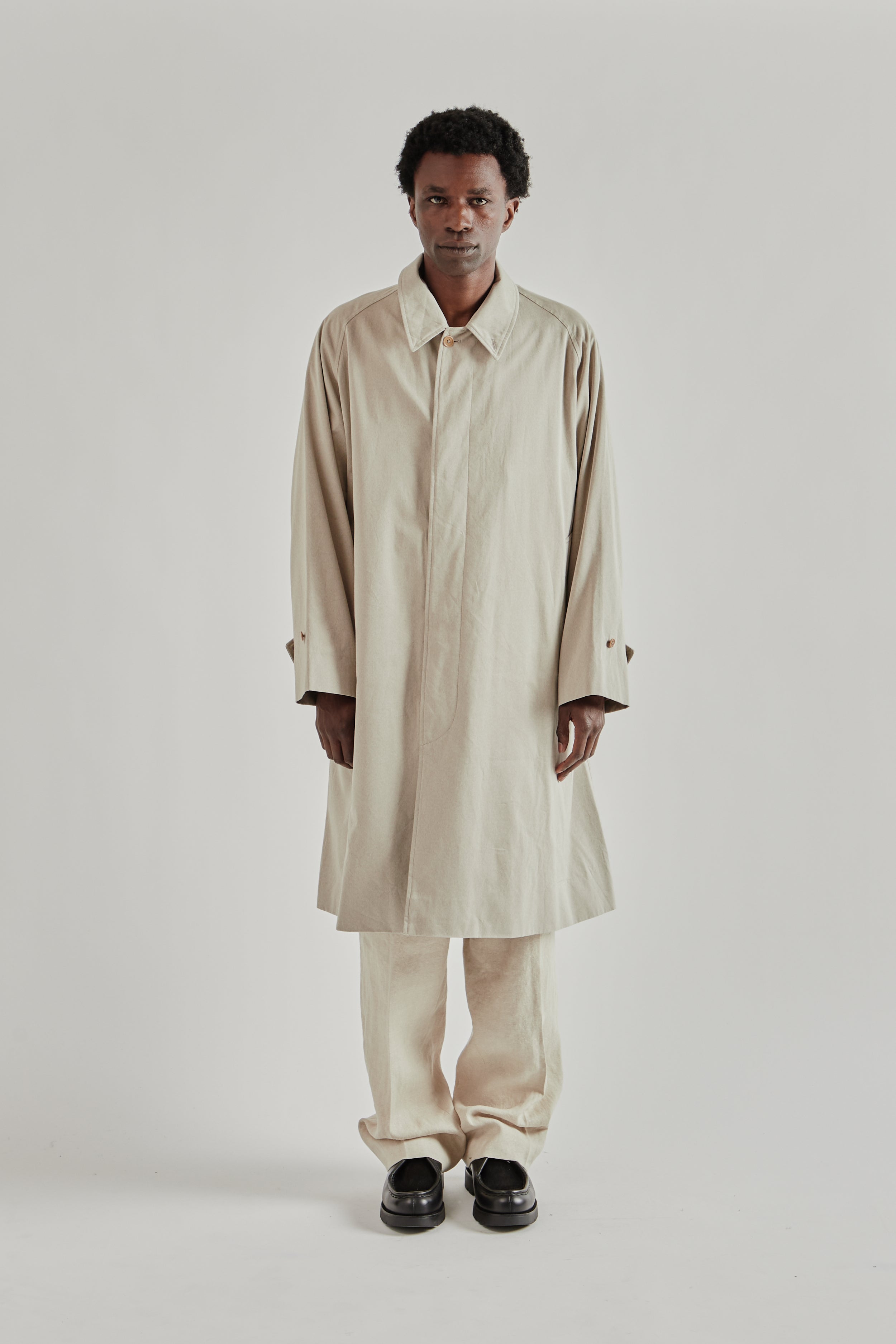 Kaptain Sunshine Cotton Covert Gabardine Walker Coat - Taupe