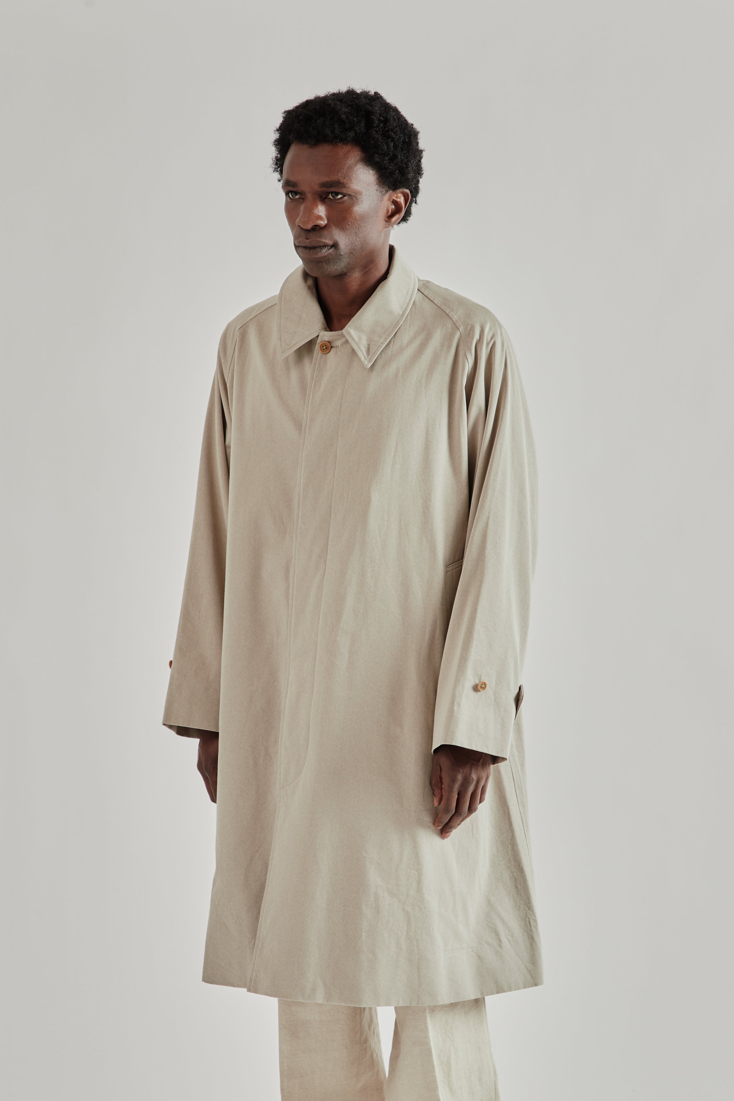Kaptain Sunshine Cotton Covert Gabardine Walker Coat - Taupe