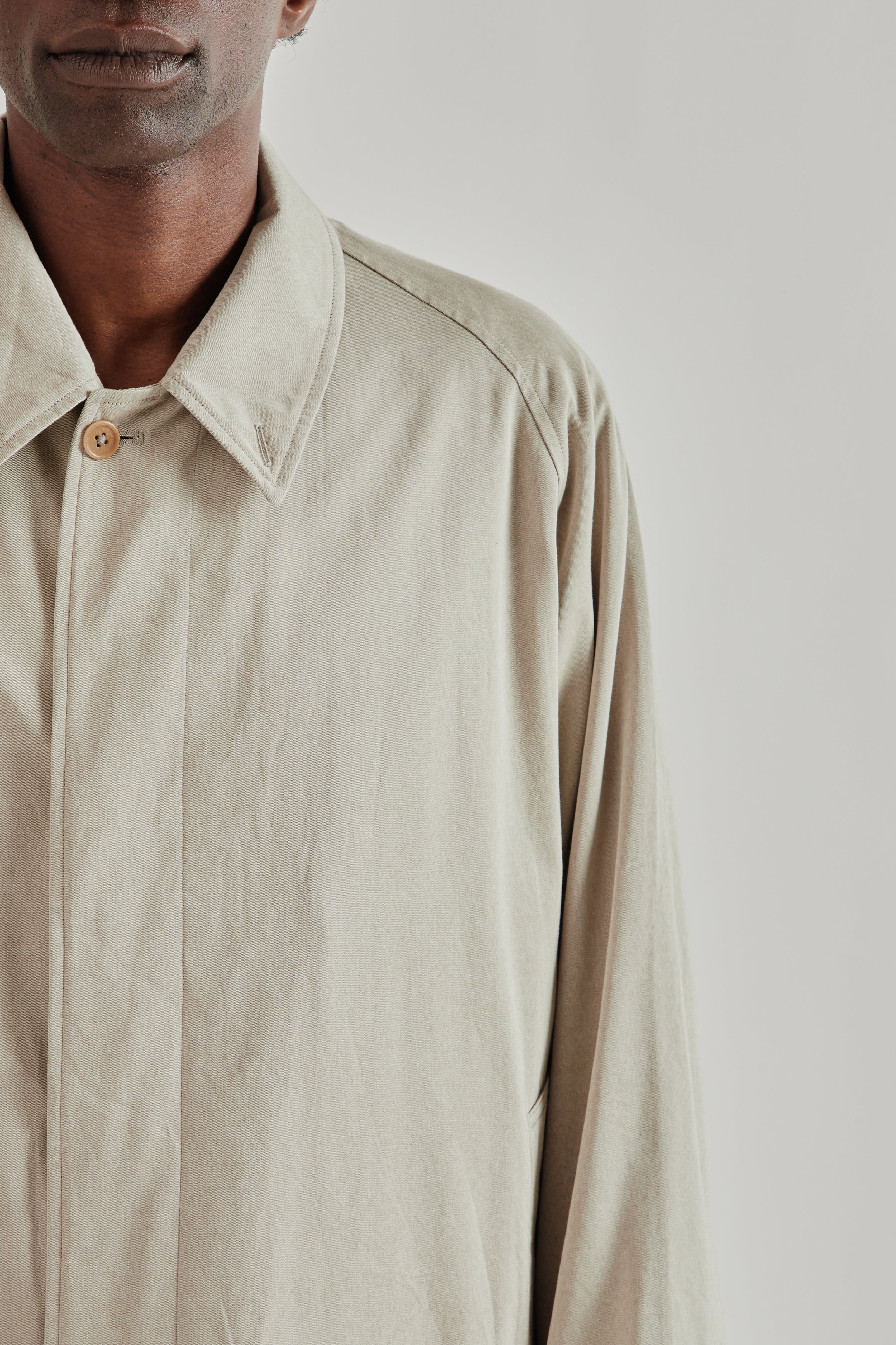 Kaptain Sunshine Cotton Covert Gabardine Walker Coat - Taupe