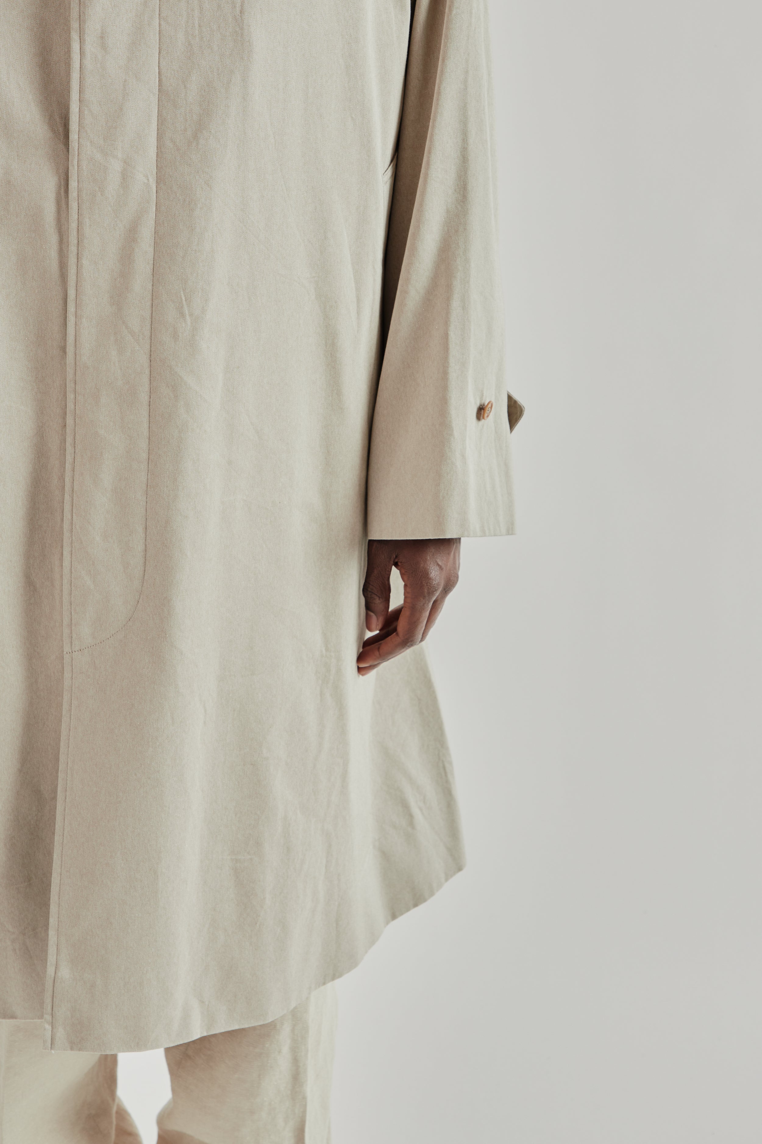 Kaptain Sunshine Cotton Covert Gabardine Walker Coat - Taupe