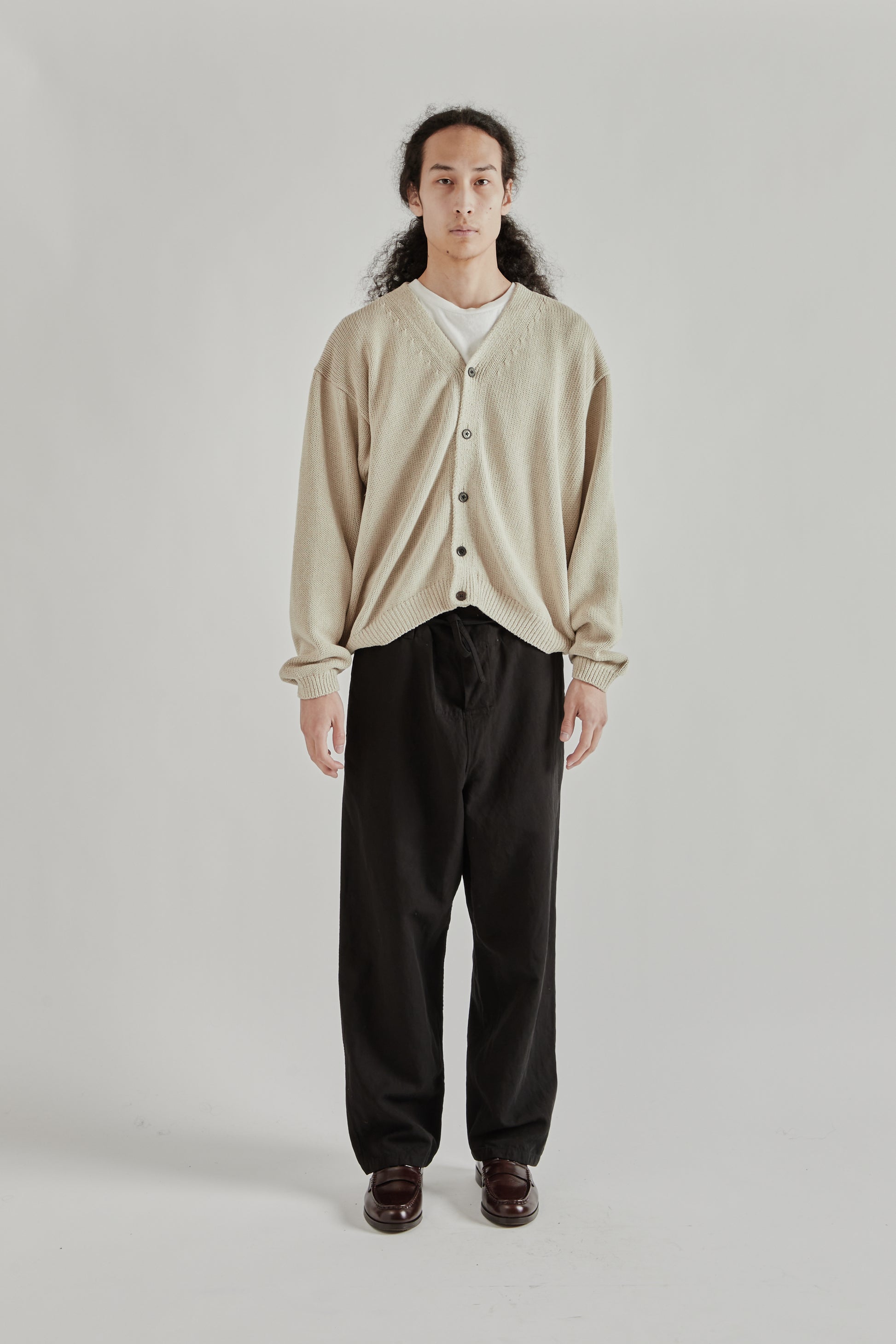 Kaptain Sunshine SS26 Cotton Washi Hand Frame Cardigan Ash Grey1088