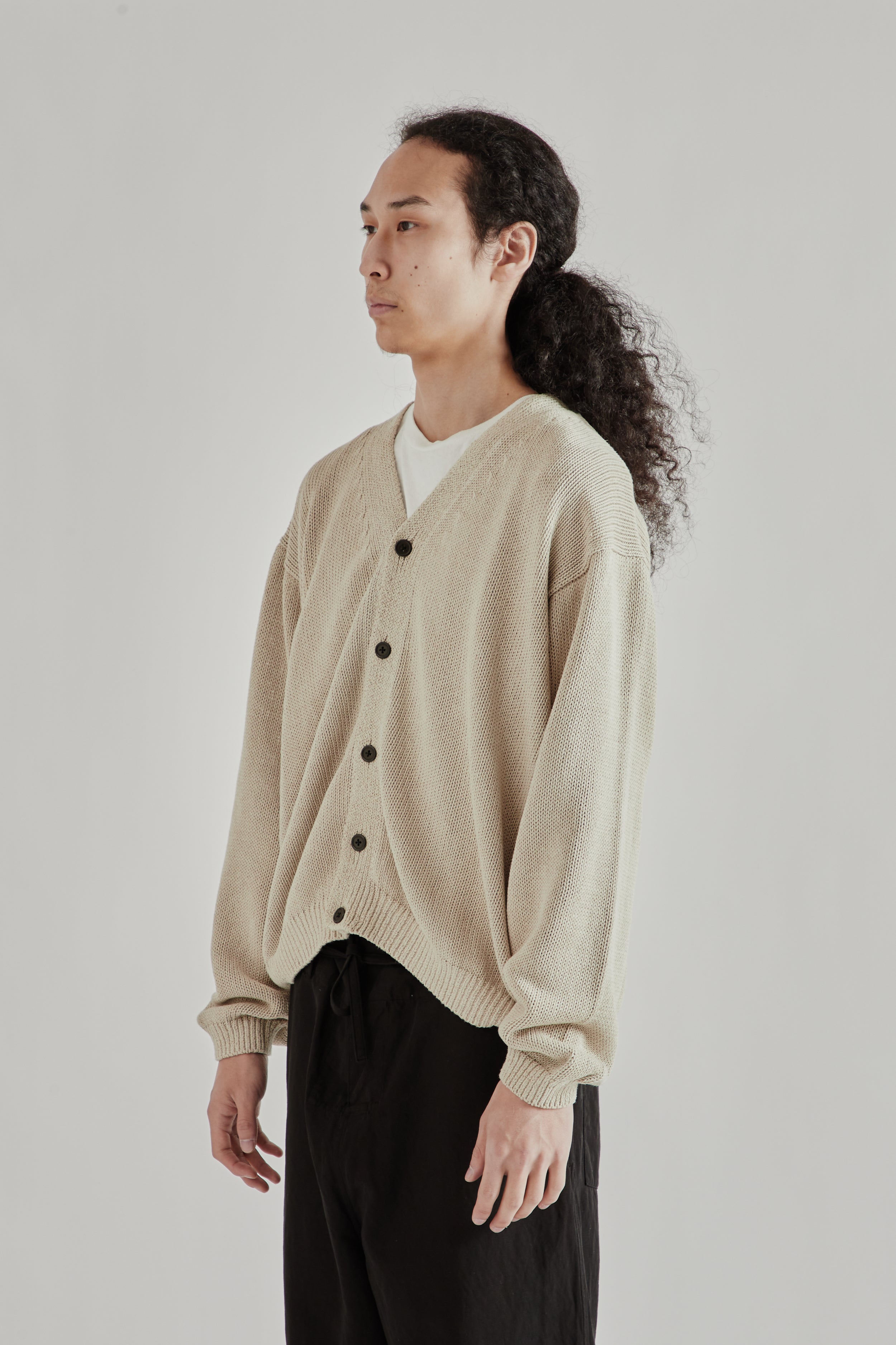 Kaptain Sunshine Cotton Washi Hand Frame Cardigan - Ash Grey