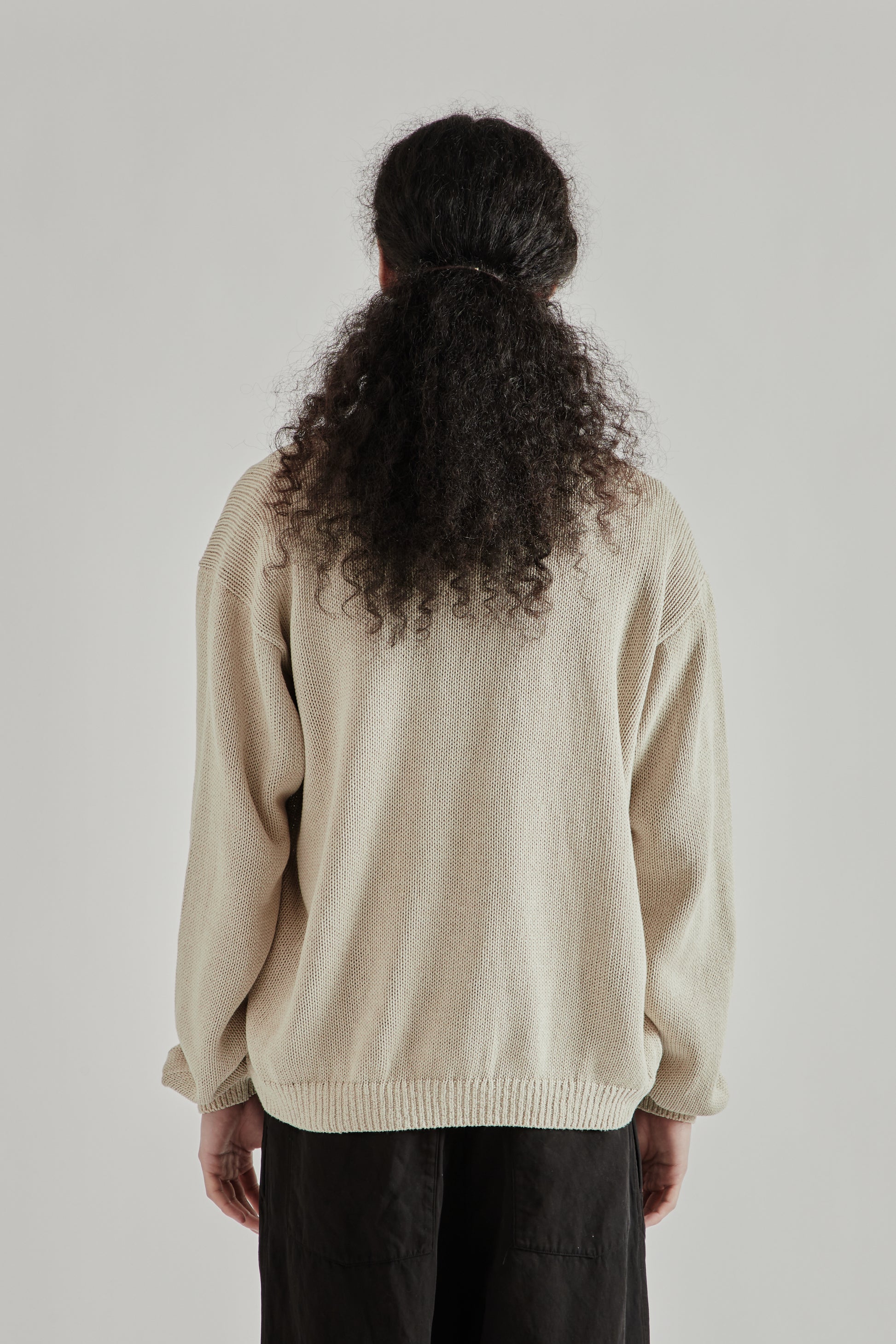 Kaptain Sunshine SS26 Cotton Washi Hand Frame Cardigan Ash Grey1100