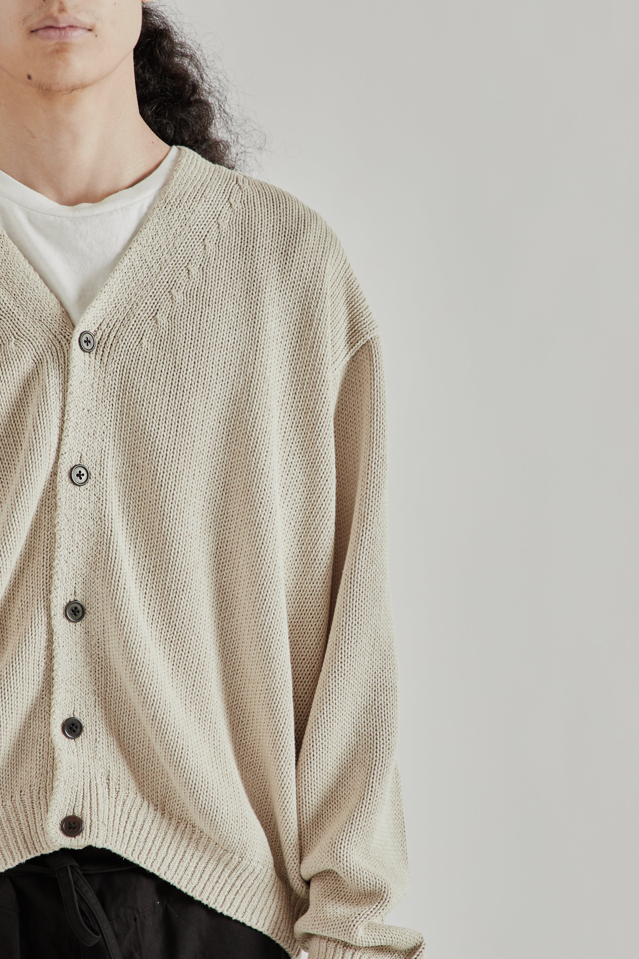 Kaptain Sunshine Cotton Washi Hand Frame Cardigan - Ash Grey