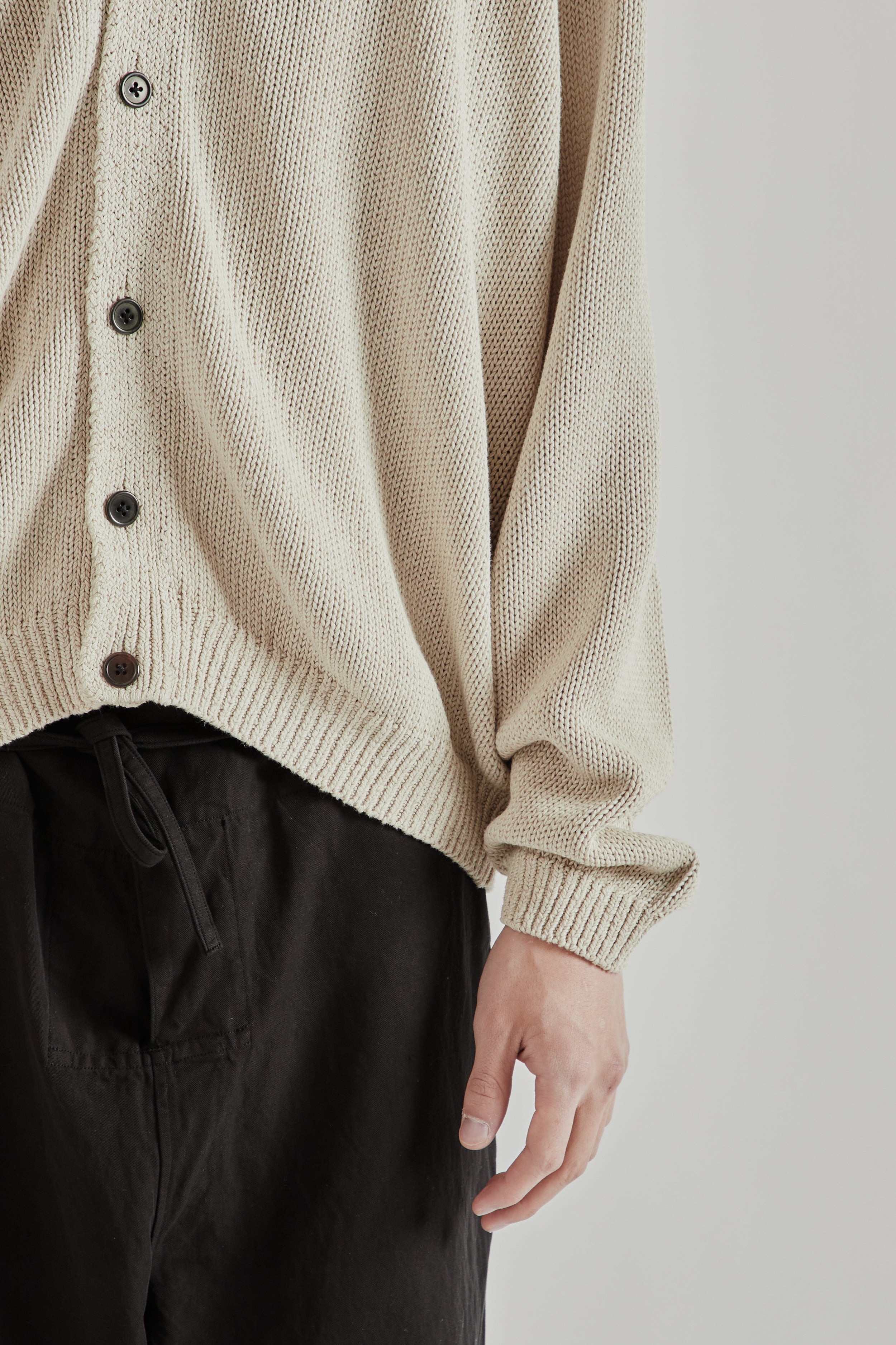 Kaptain Sunshine Cotton Washi Hand Frame Cardigan - Ash Grey