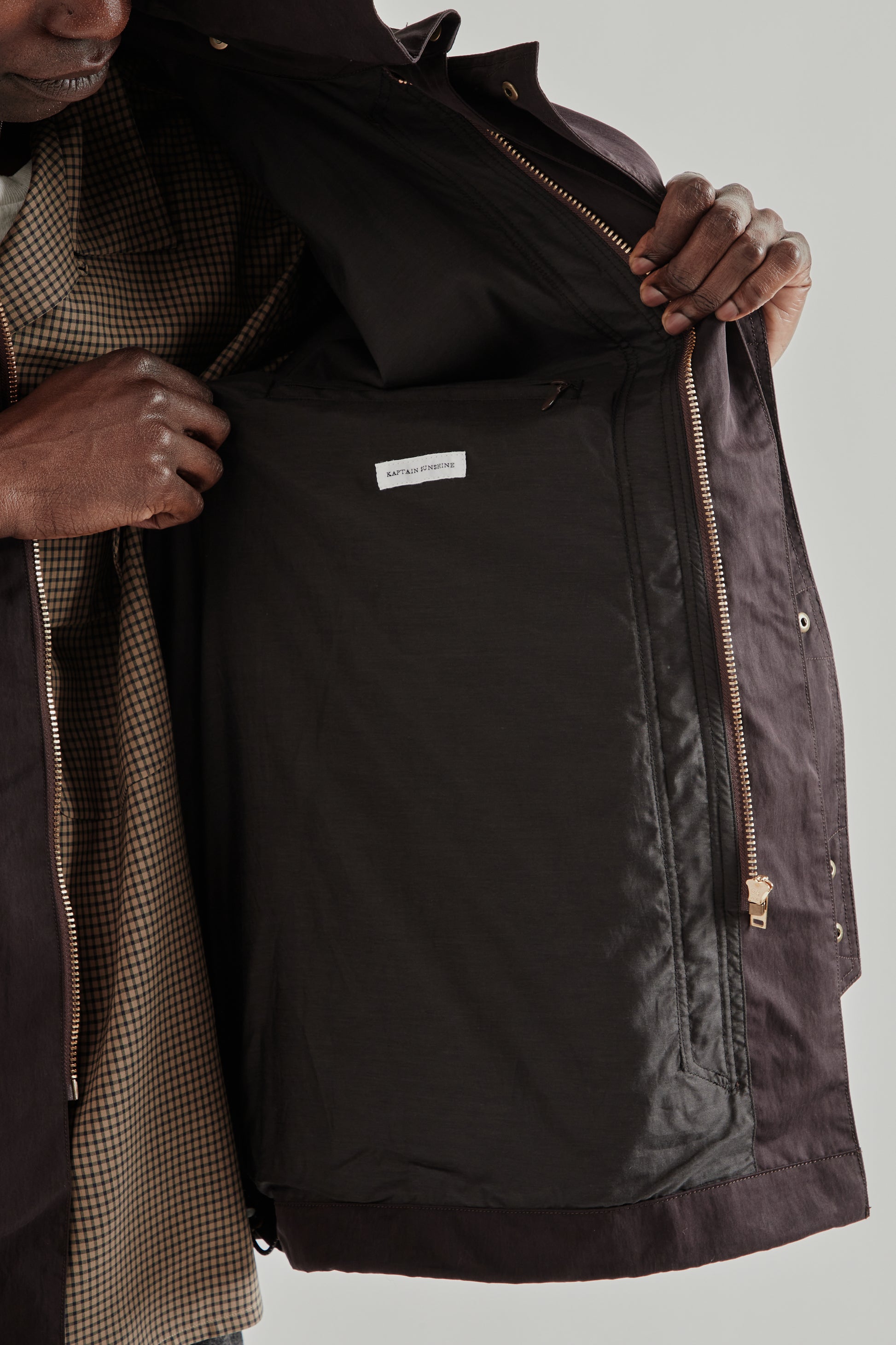 Kaptain Sunshine SS26 Hunter Jacket Espresso4092