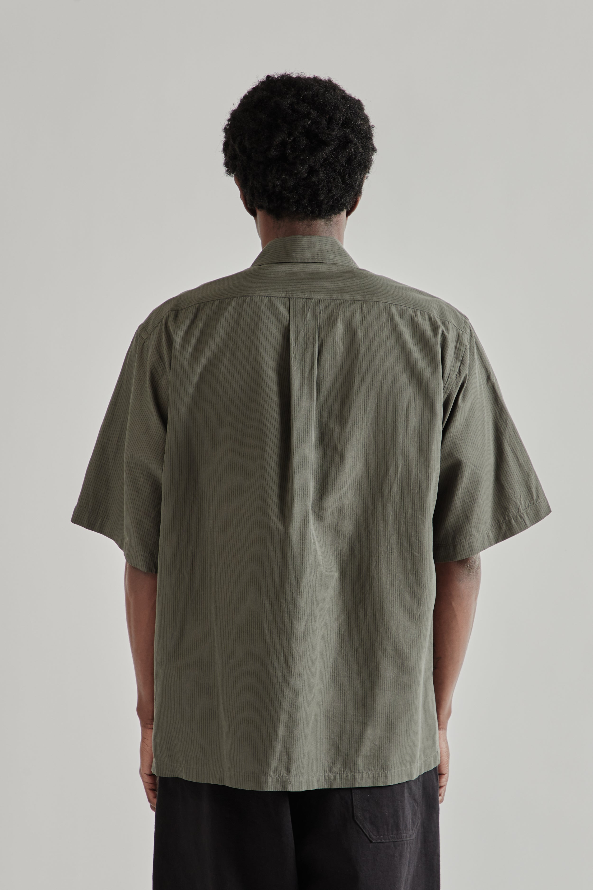 Kaptain Sunshine Plain Short Sleeve Stripe Shirt - Ink Black