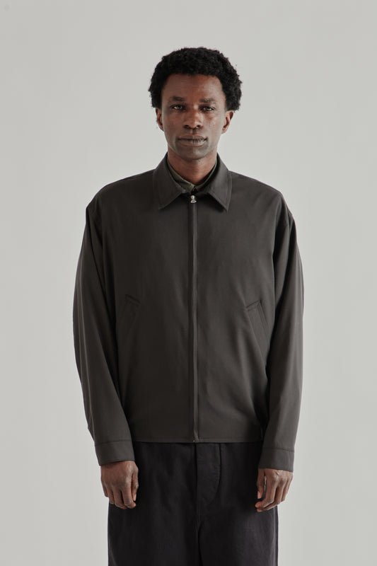 Kaptain Sunshine SS26 Wool Poplin Zip Blouson Ink Black3989