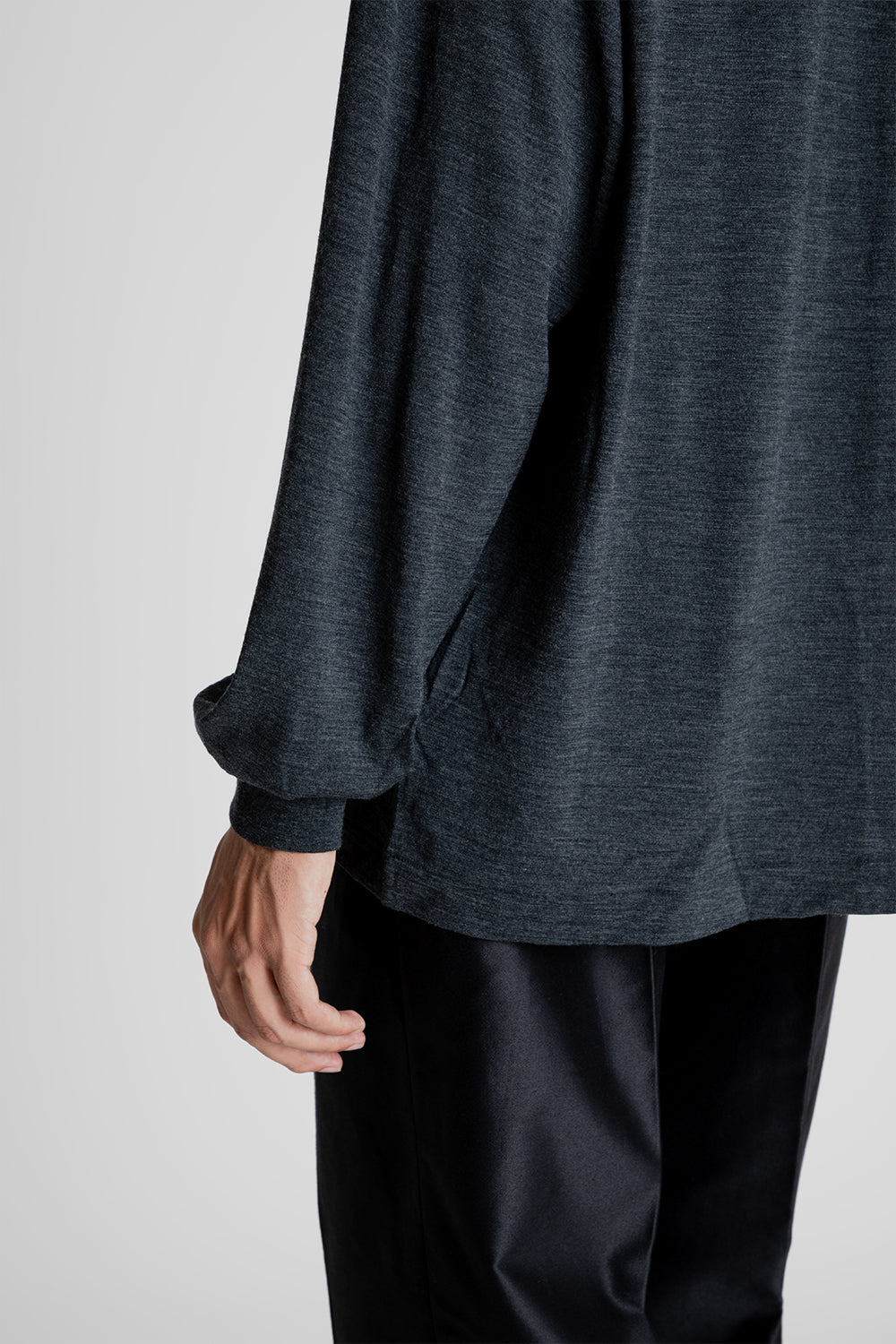 Kaptain Sunshine Super Soft Merino Tenjiku L/S Tee in Charcoal