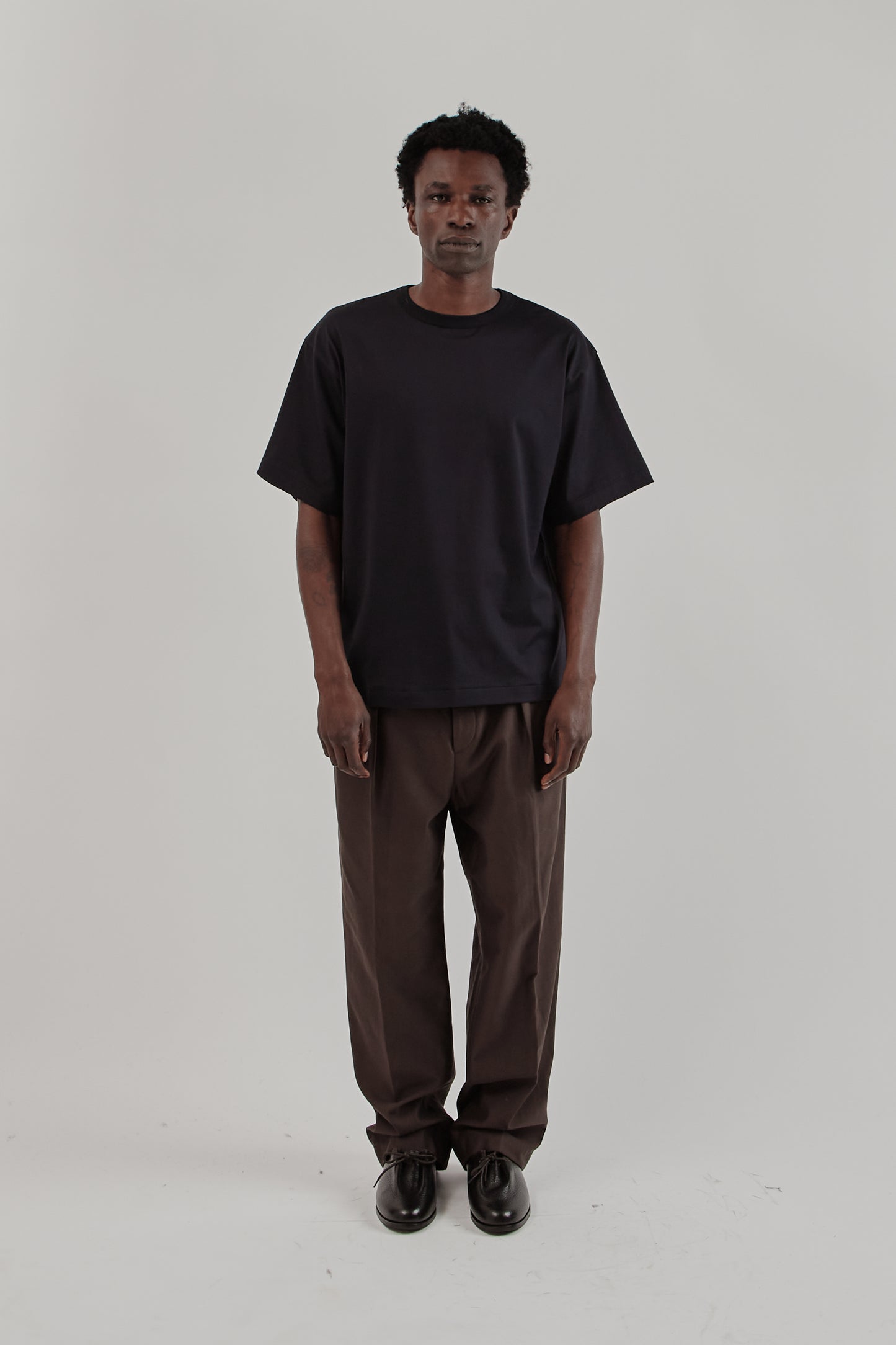 Suvin Cotton Suede Tenjiku Short Sleeve Tee - Navy