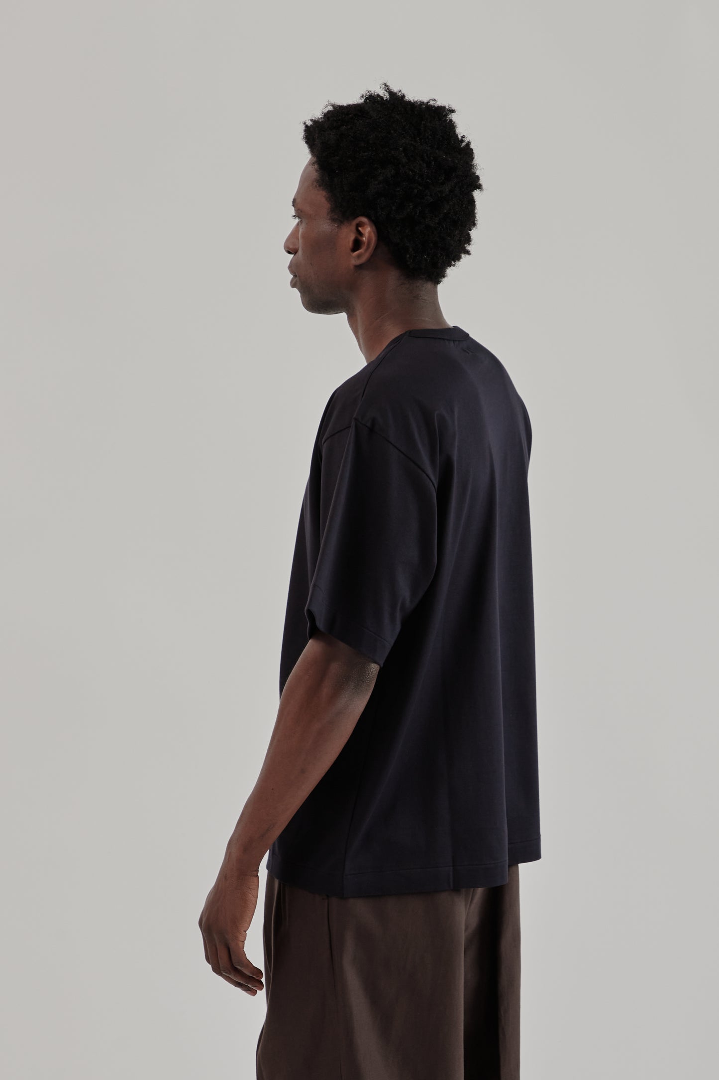 Suvin Cotton Suede Tenjiku Short Sleeve Tee - Navy