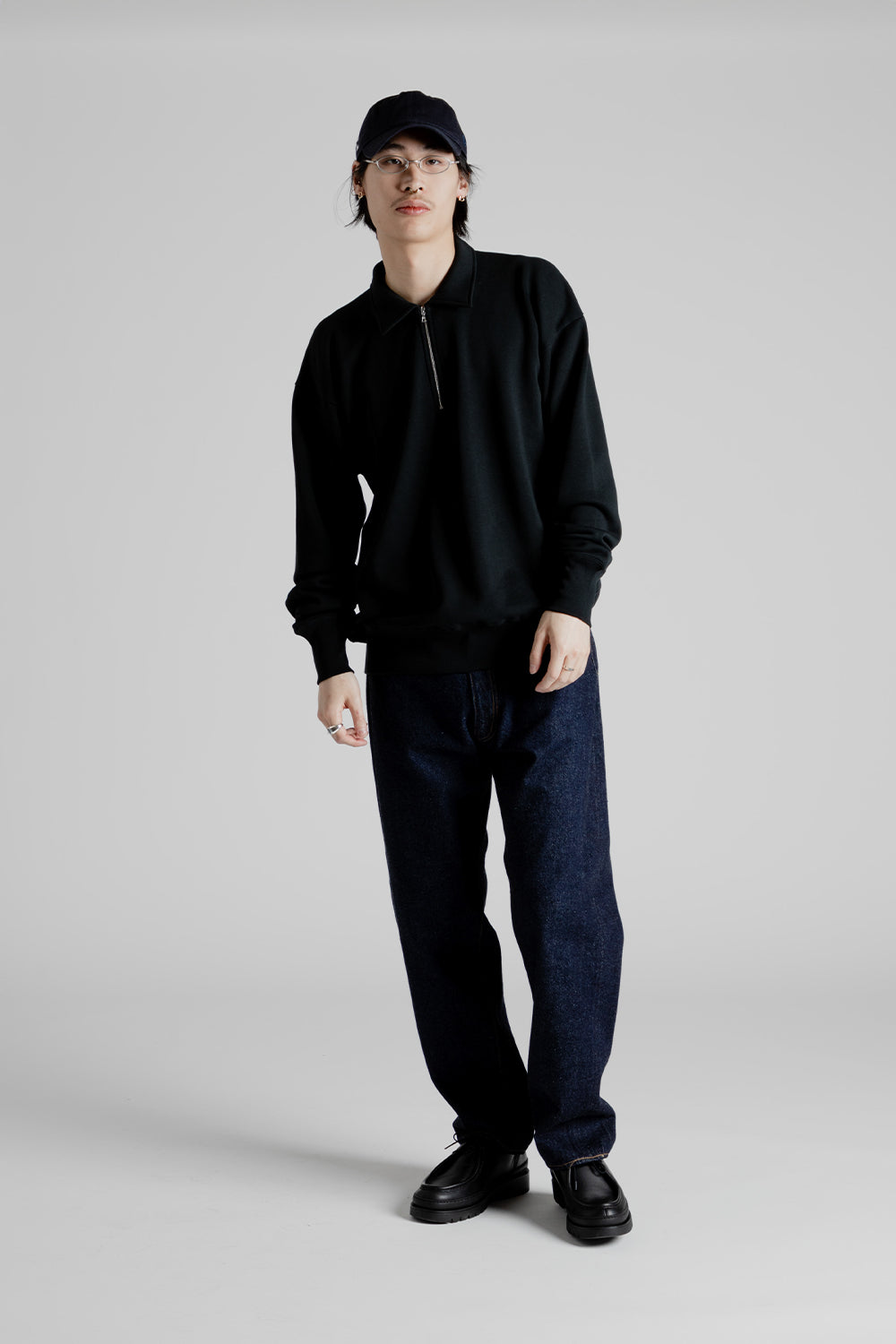 Suvin Sweat Halfzip Pullover - Ink Black