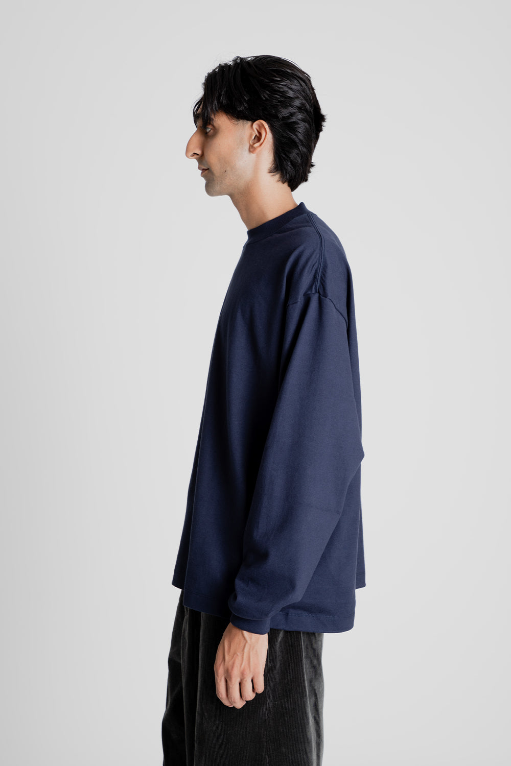 Kaptain Sunshine Suvin Supima Tube L/S Tee Heavy in Navy