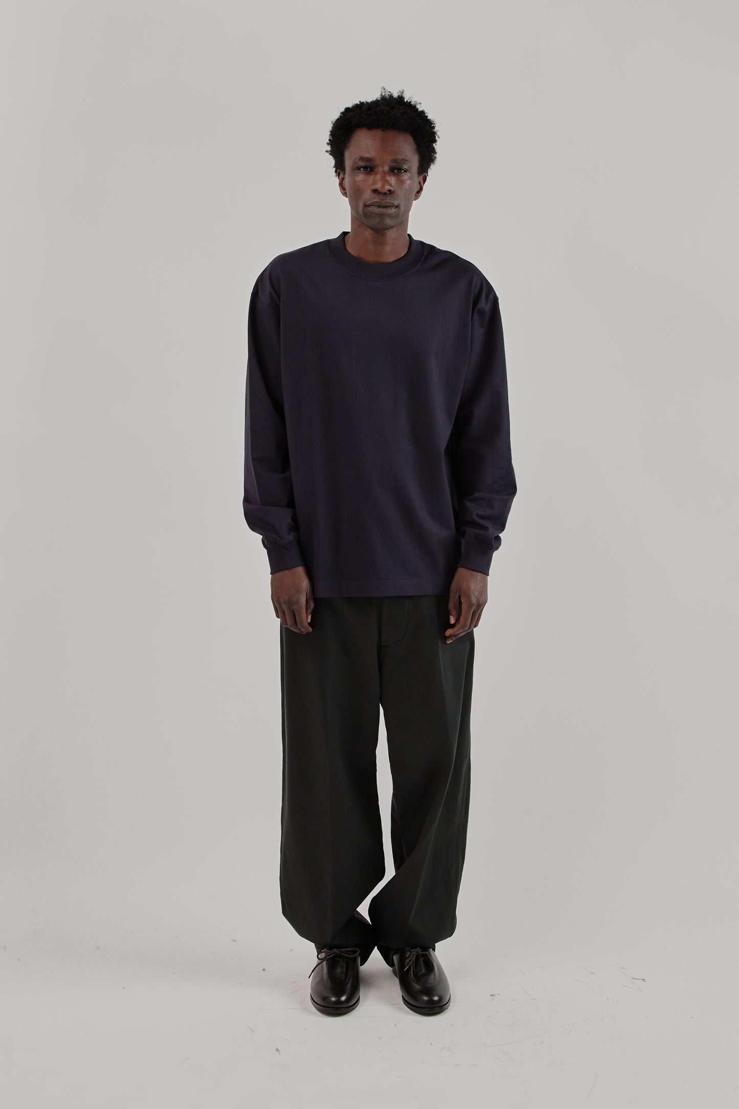Suvin Supima Tube Long Sleeve Tee Heavy - Dark Navy