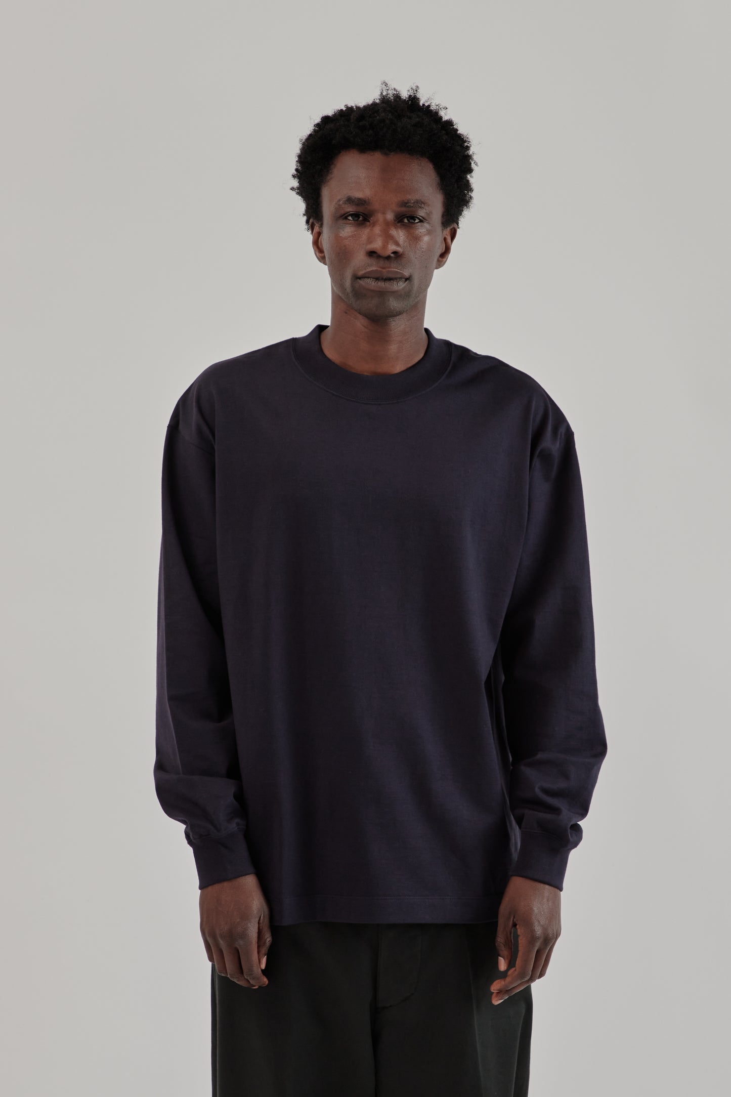 Suvin Supima Tube Long Sleeve Tee Heavy - Dark Navy