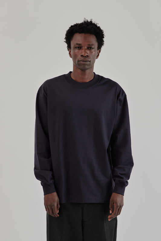 Suvin Supima Tube Long Sleeve Tee Heavy - Dark Navy