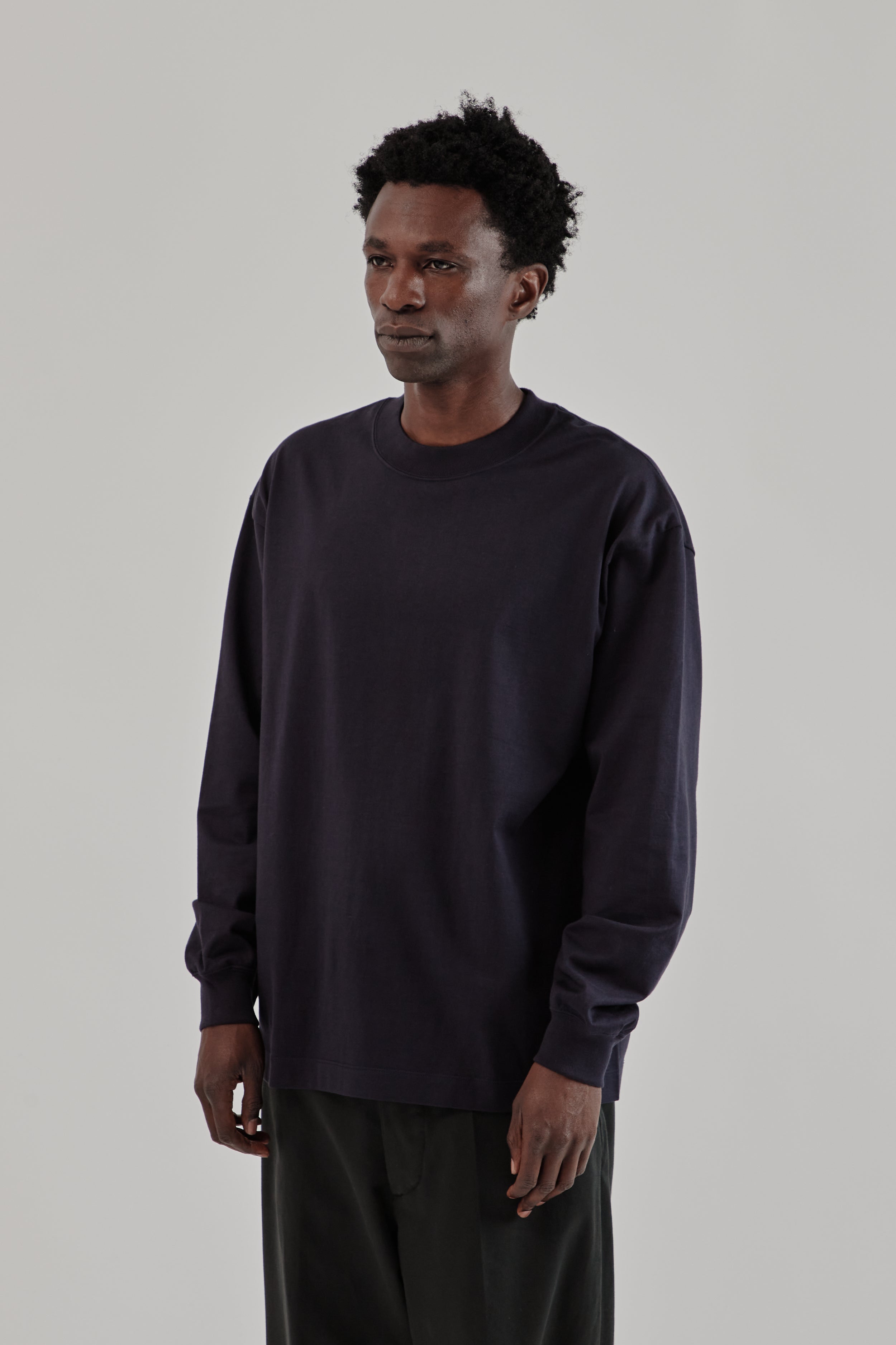 Kaptain Sunshine Suvin Supima Tube Long Sleeve Tee Heavy - Dark