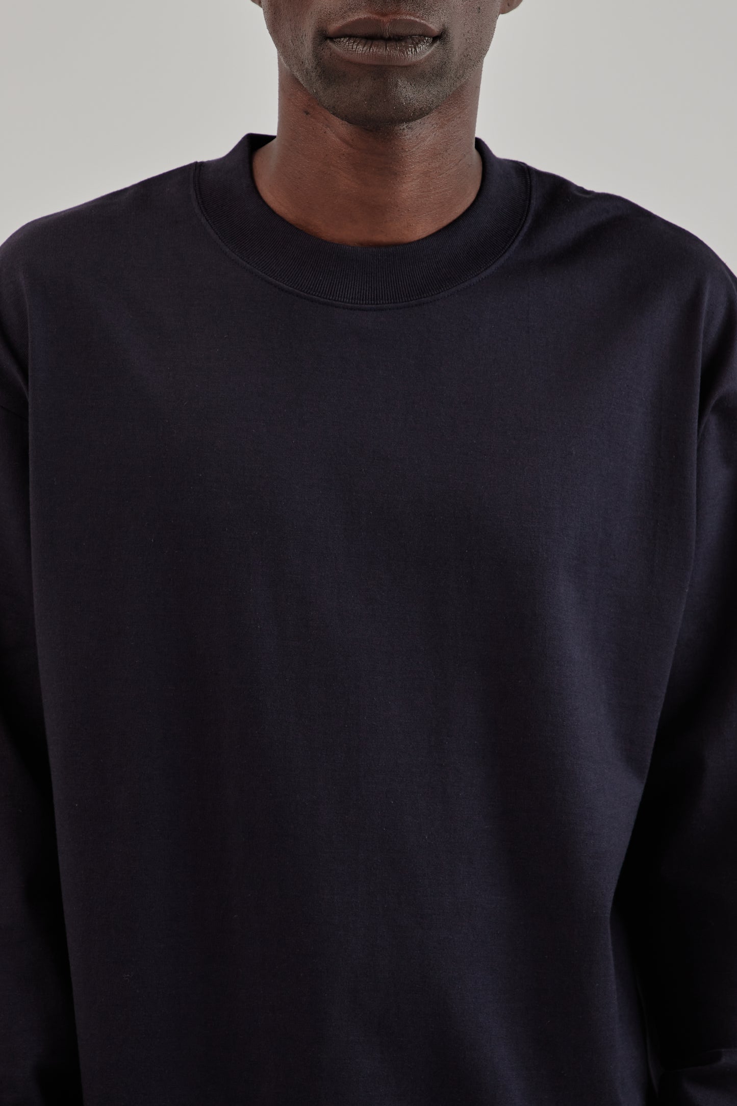 Suvin Supima Tube Long Sleeve Tee Heavy - Dark Navy